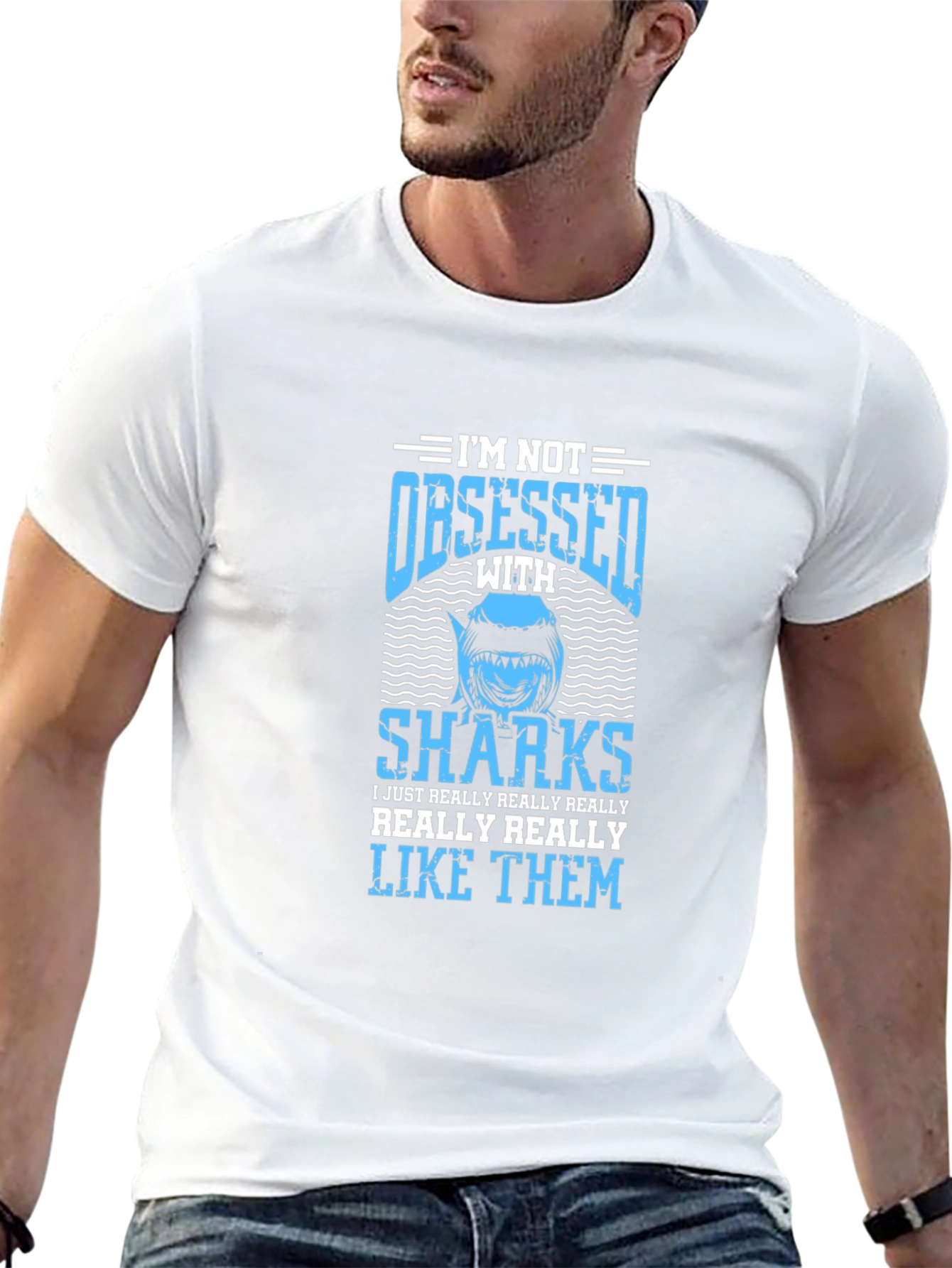 Funny Shark Lover T-Shirt - Im Not Obsessed