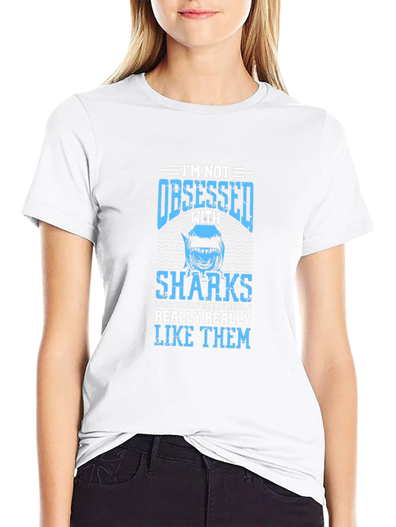 Funny Shark Lover T-Shirt - Im Not Obsessed