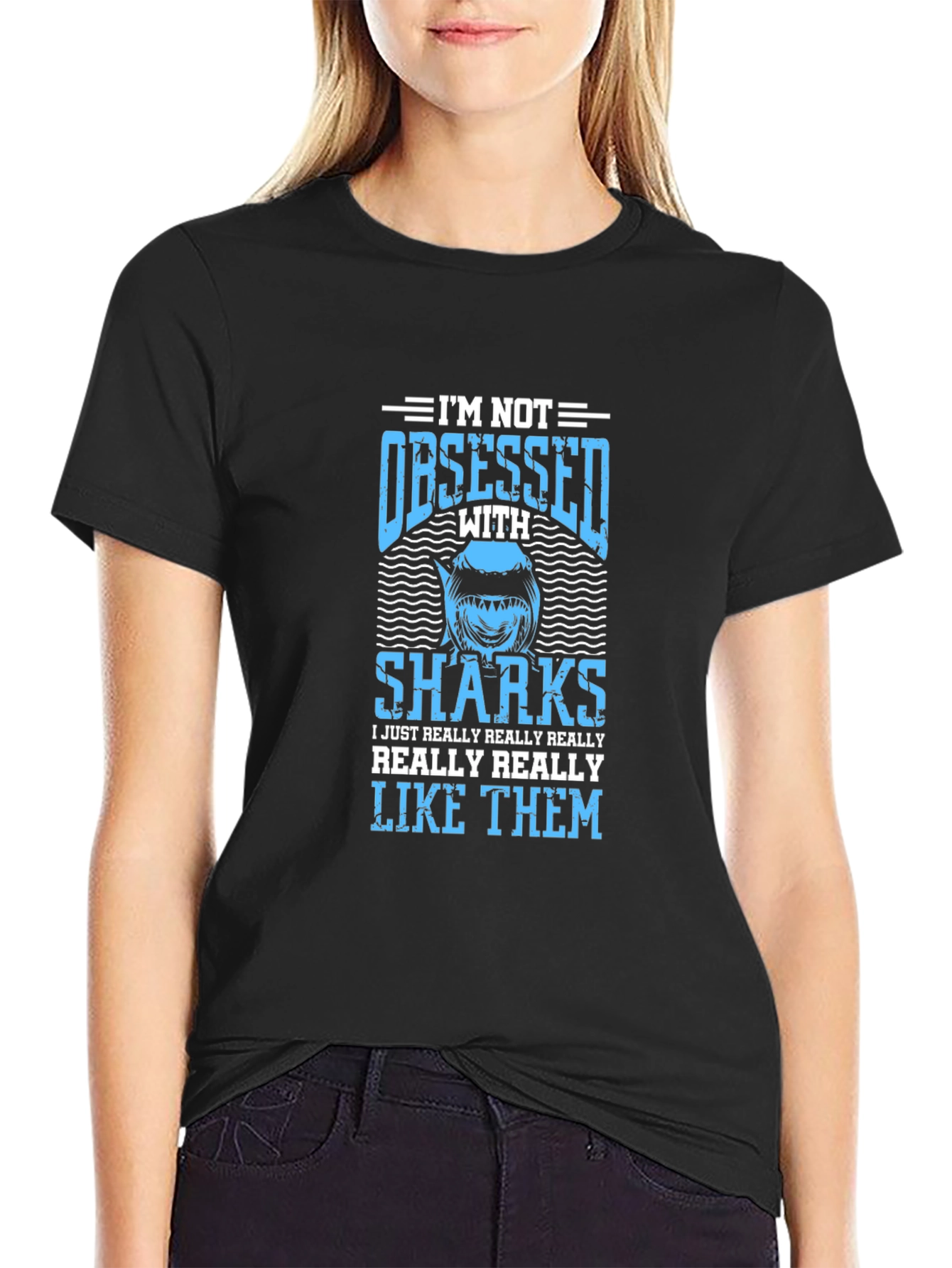 Funny Shark Lover T-Shirt - Im Not Obsessed