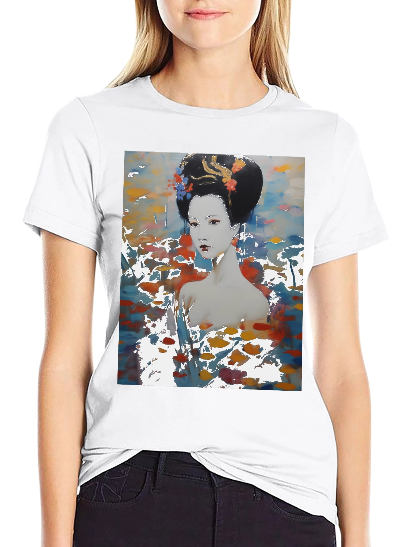 Geisha Art T-Shirt - Abstract Style