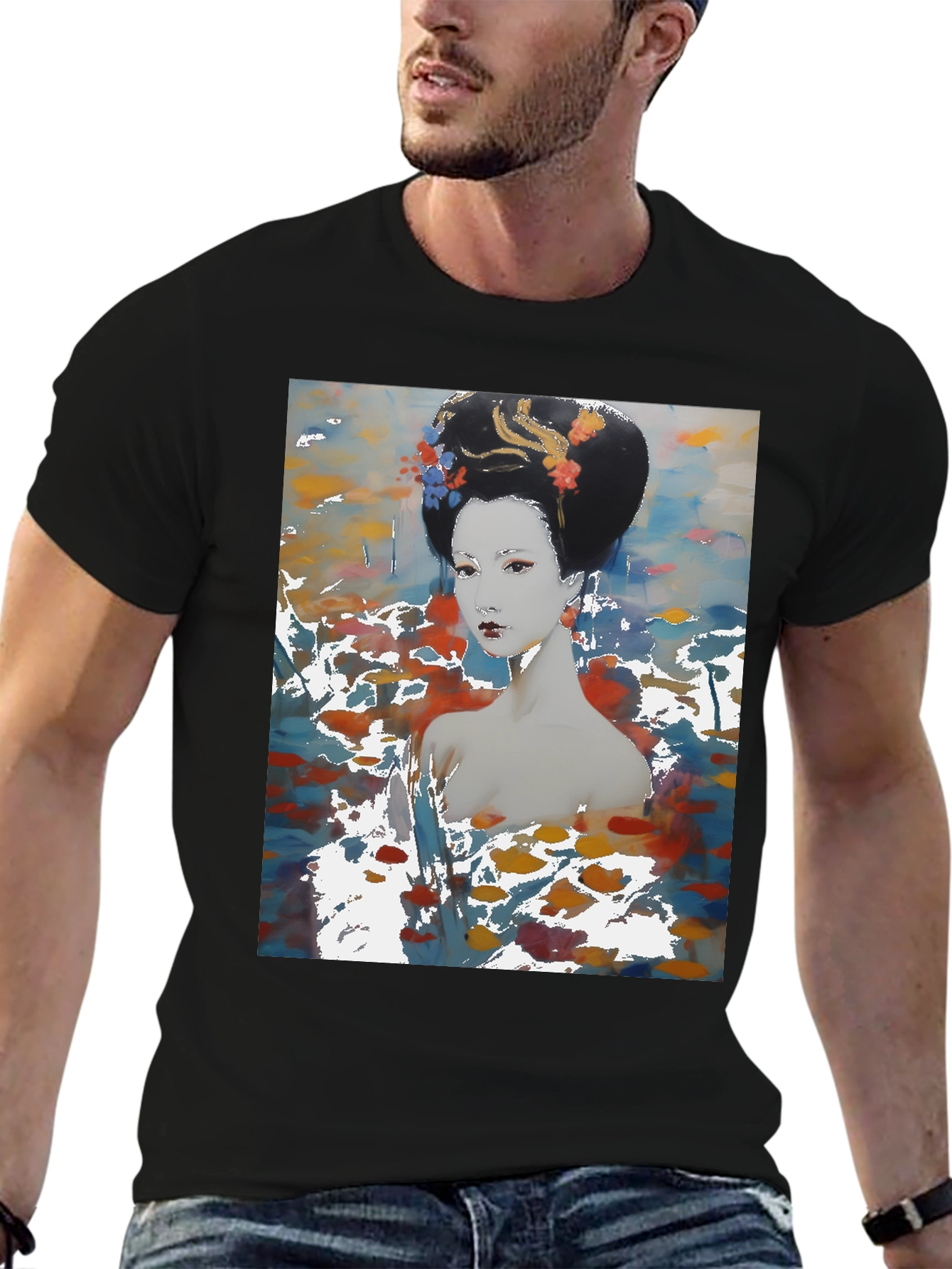 Geisha Art T-Shirt - Abstract Style