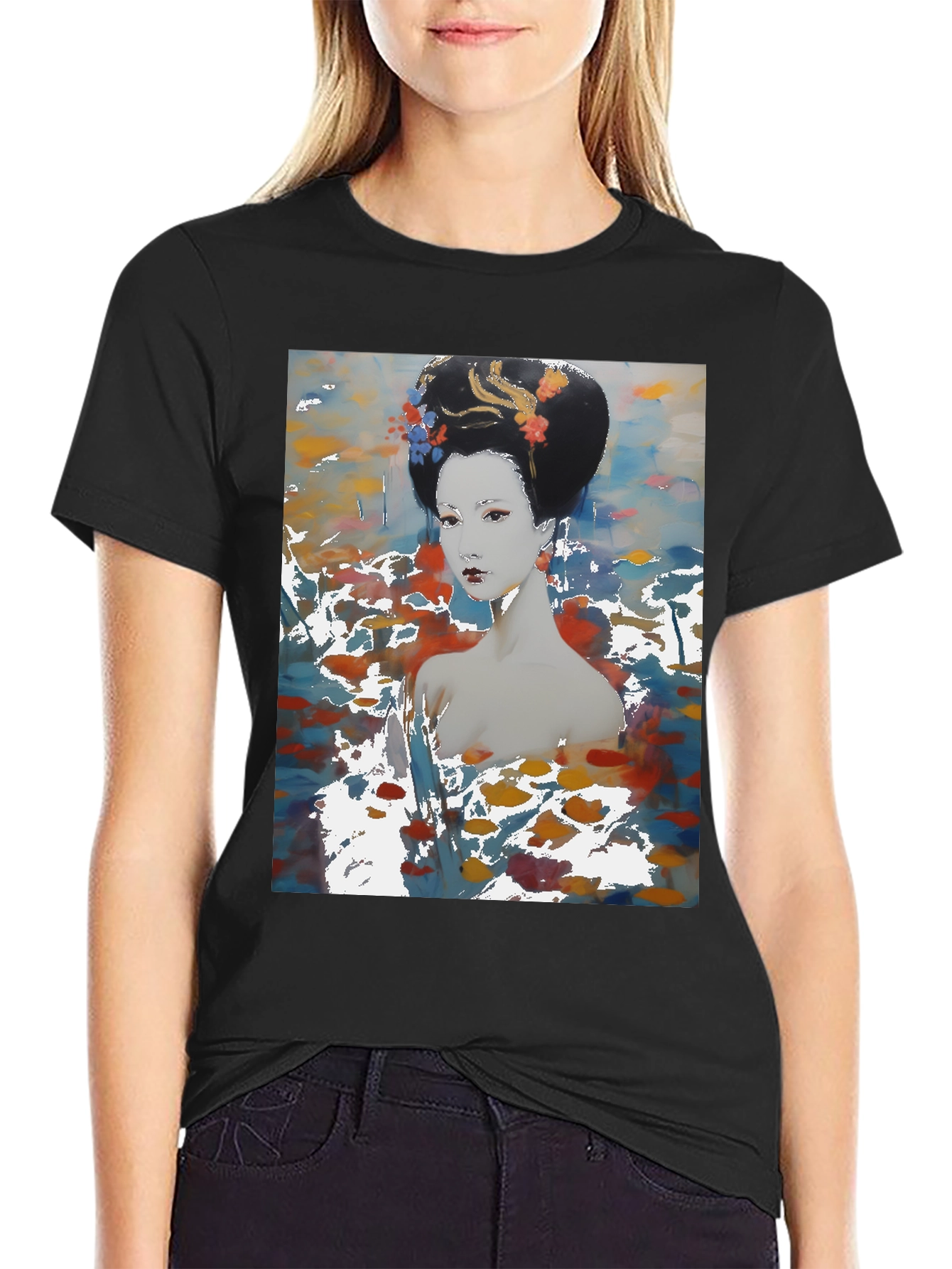 Geisha Art T-Shirt - Abstract Style