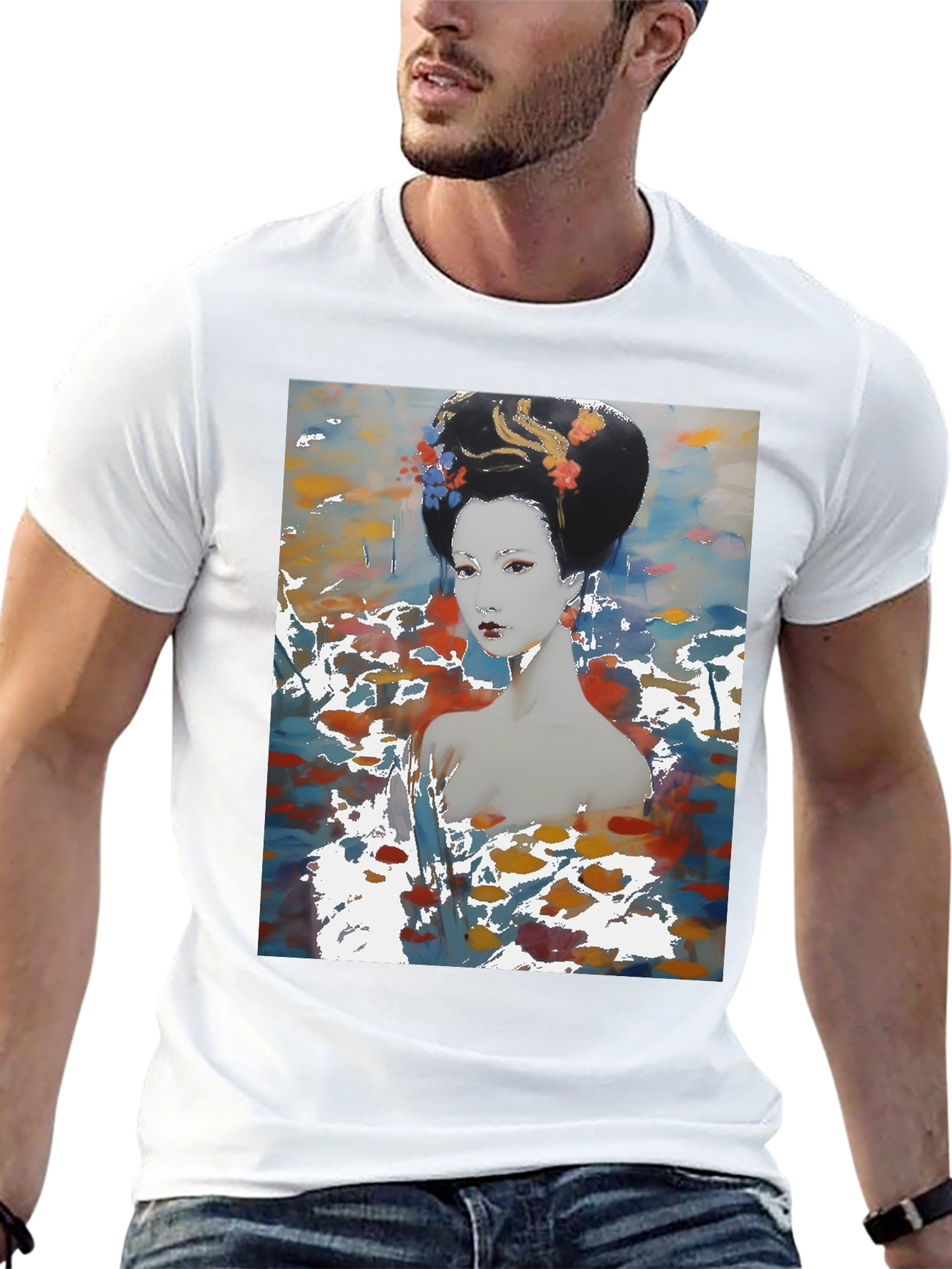 Geisha Art T-Shirt - Abstract Style