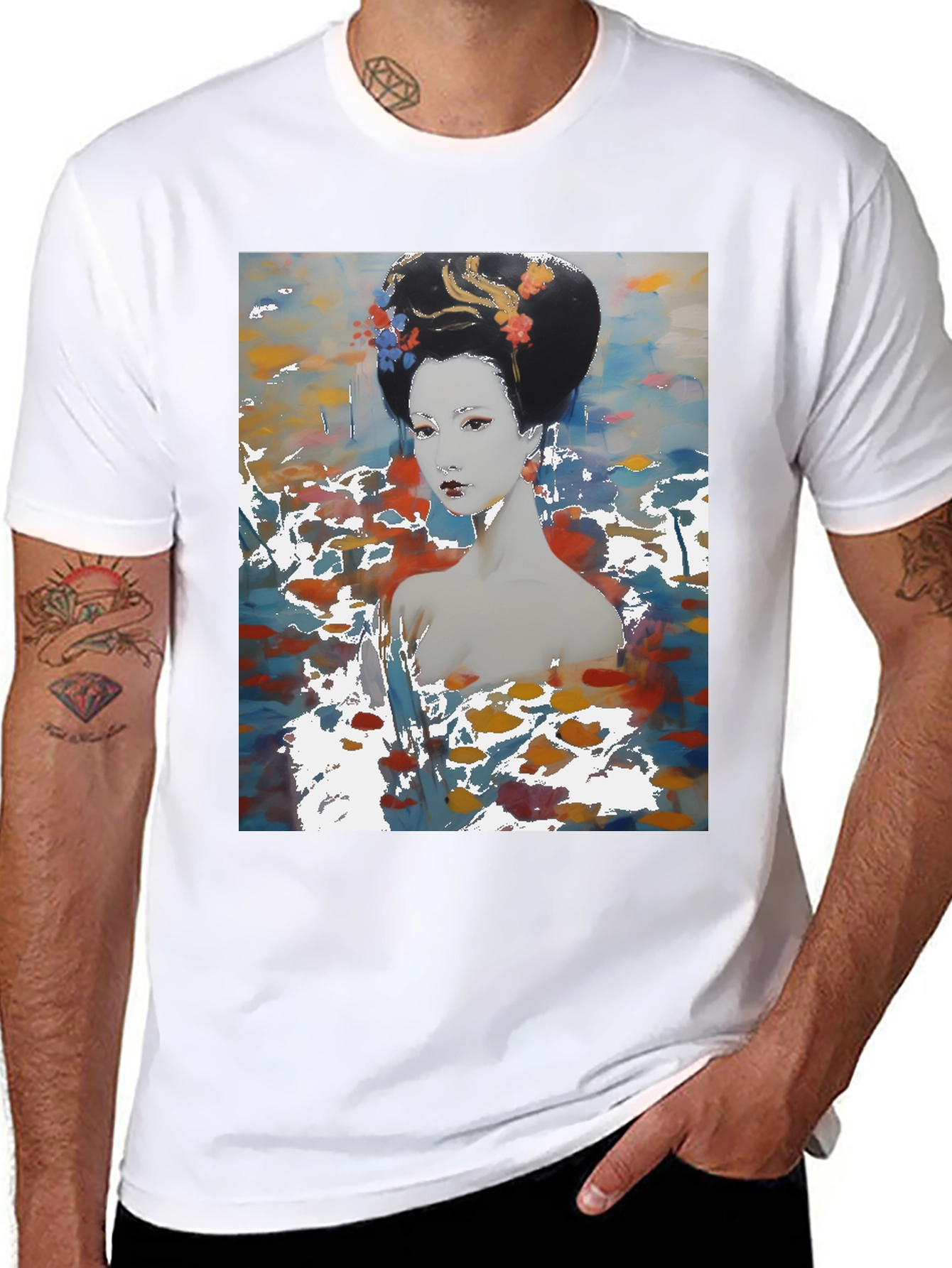 Geisha Art T-Shirt - Abstract Style