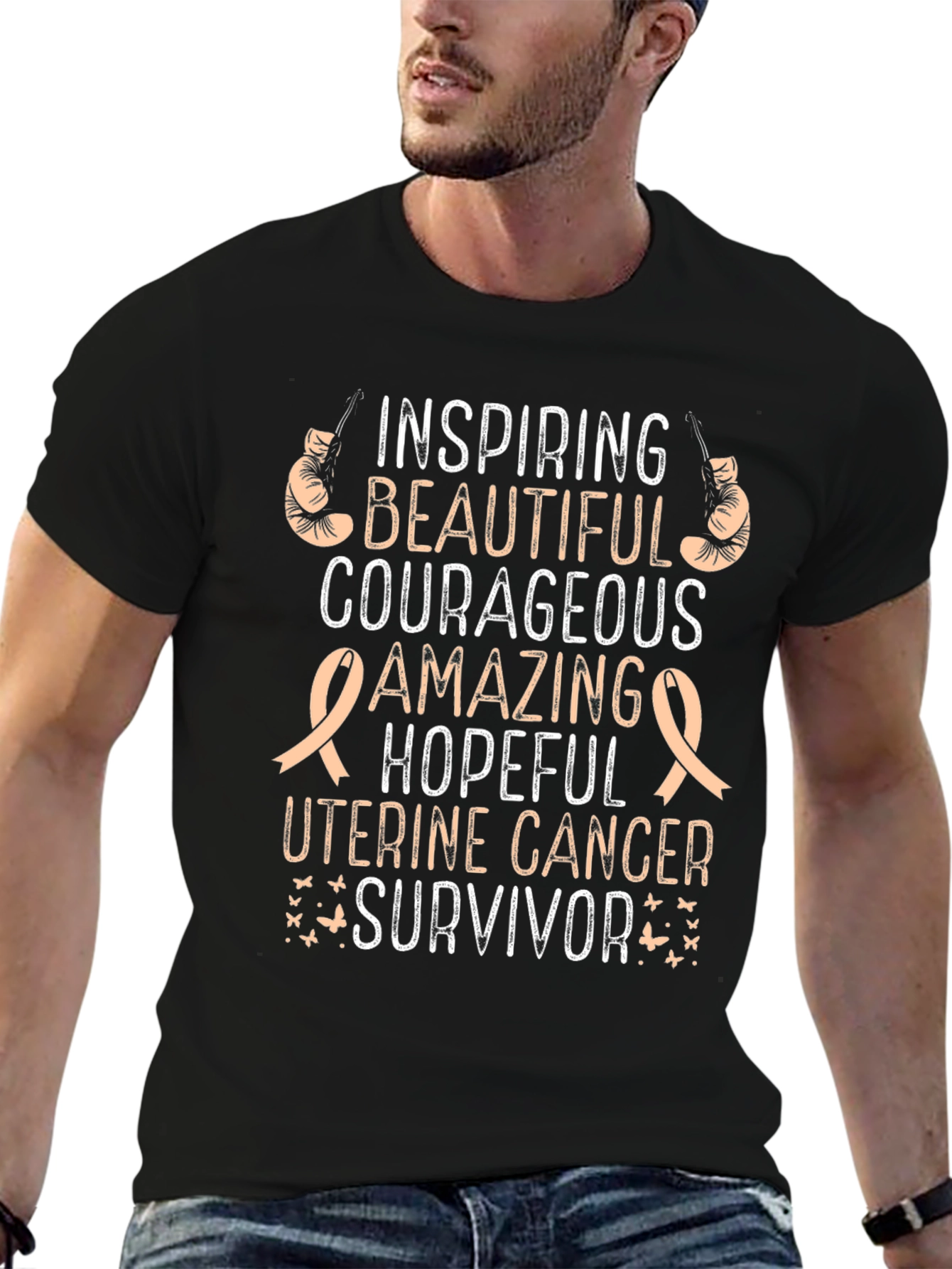 Uterine Cancer Survivor T-Shirt - Inspiring Beautiful