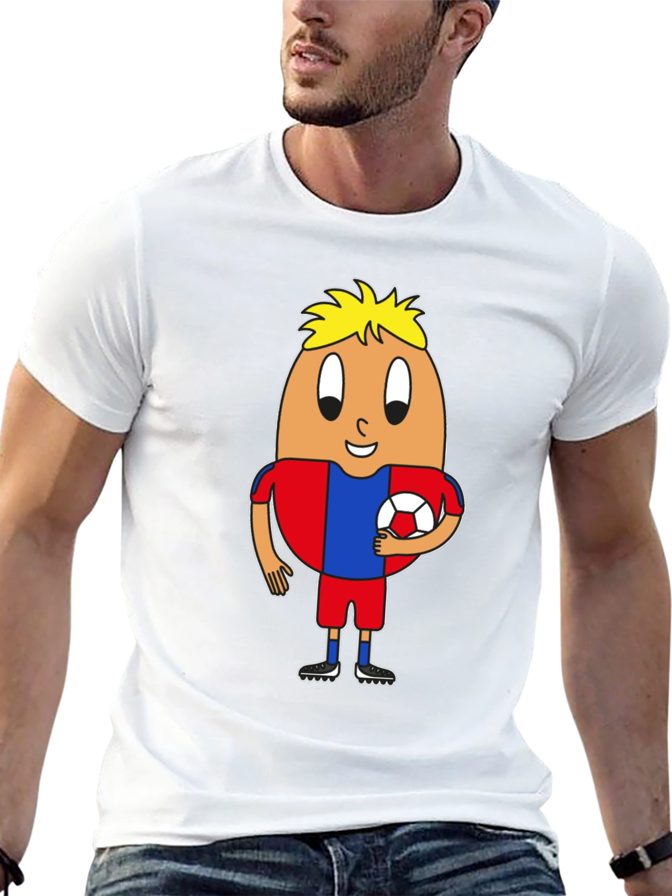 Egg Soccer Player Graphic Tee