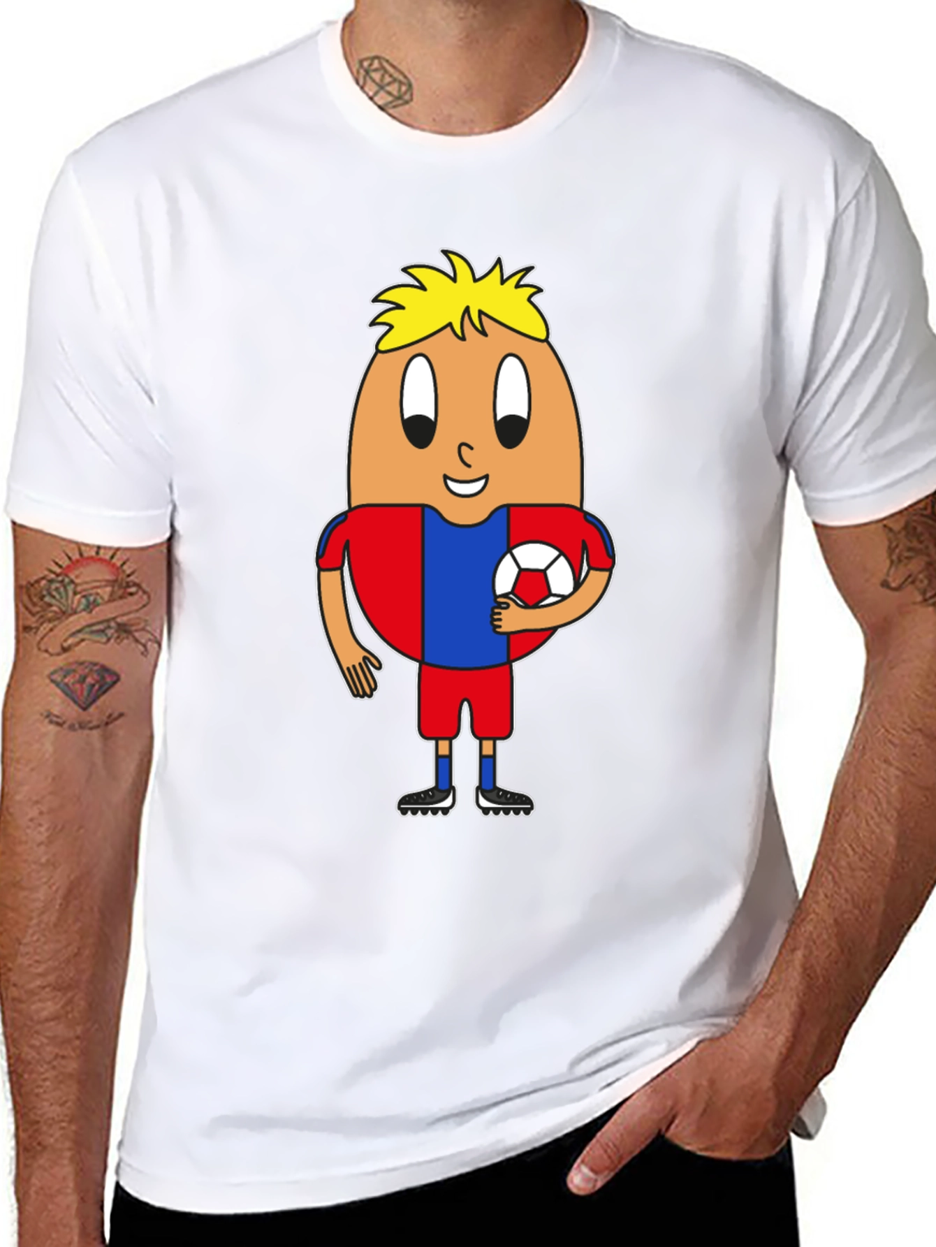 Egg Soccer Player Graphic Tee