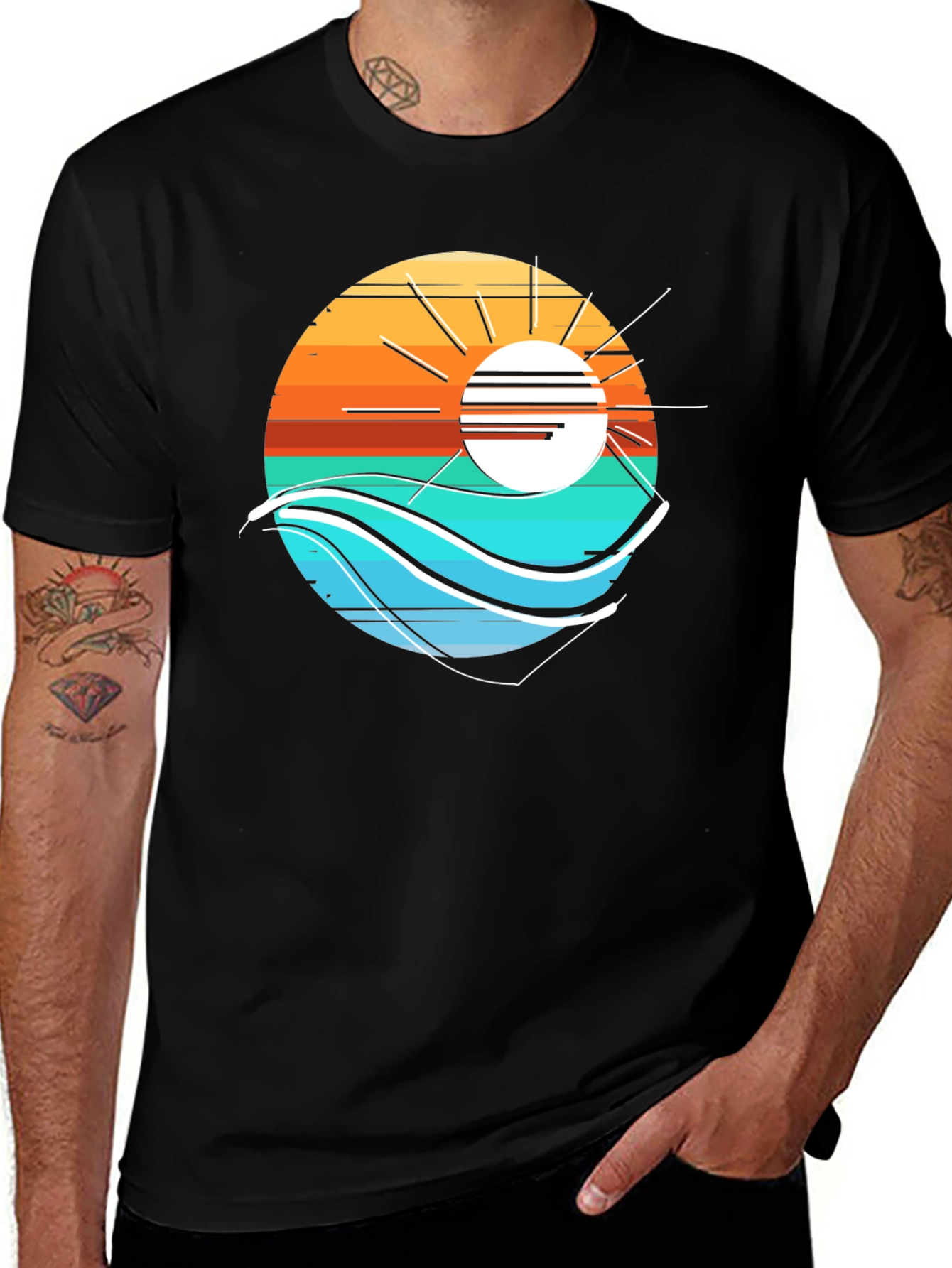 Sunset Wave Graphic T-Shirt