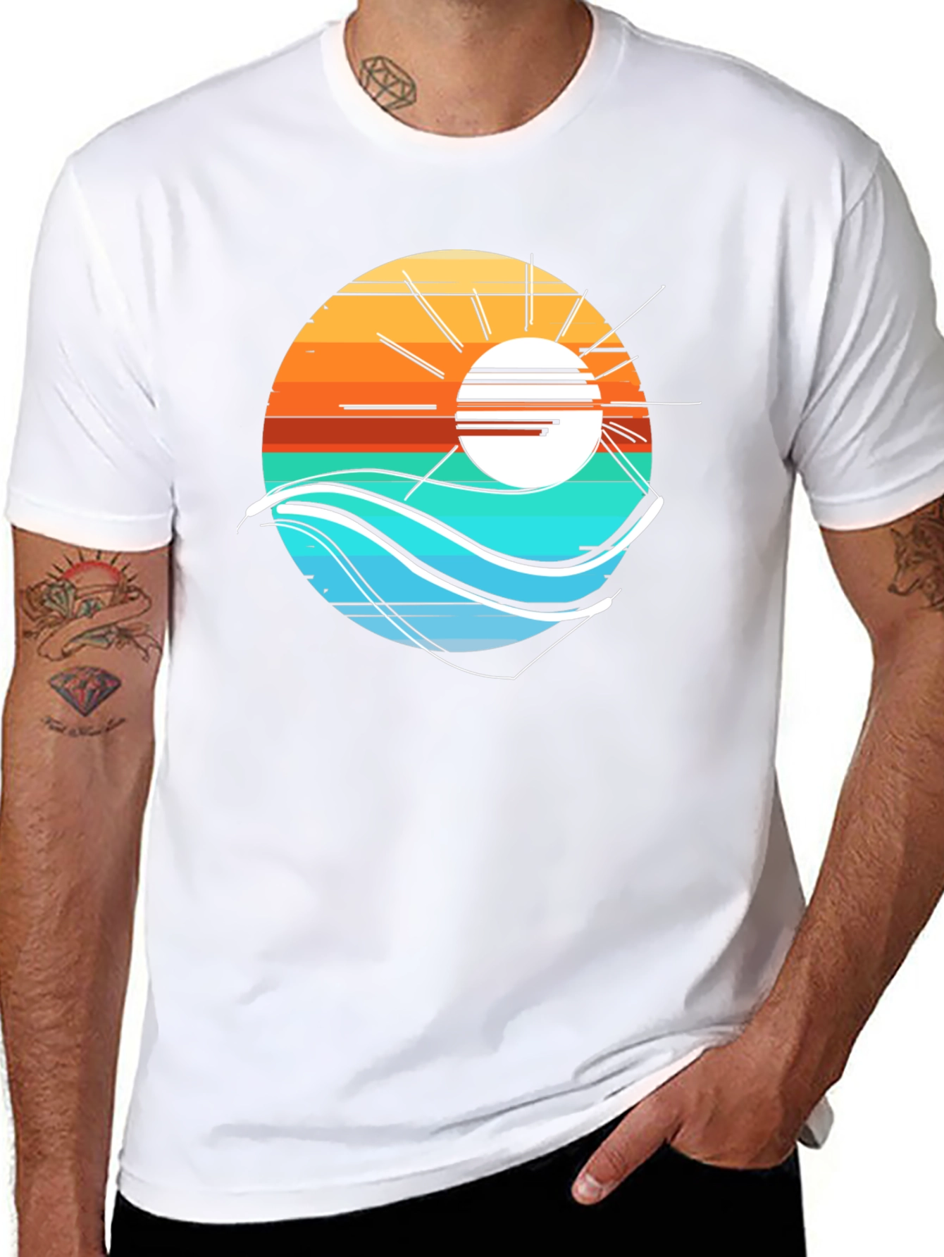 Sunset Wave Graphic T-Shirt