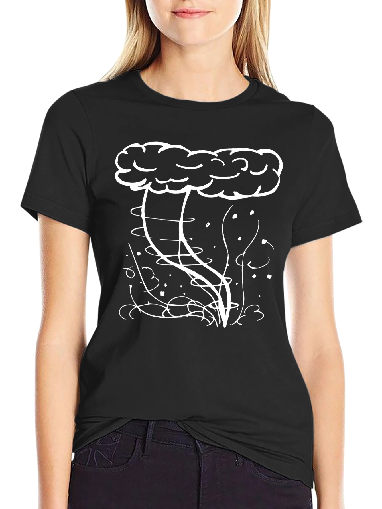 Storm Cloud Graphic Tee - Mens Black T-Shirt