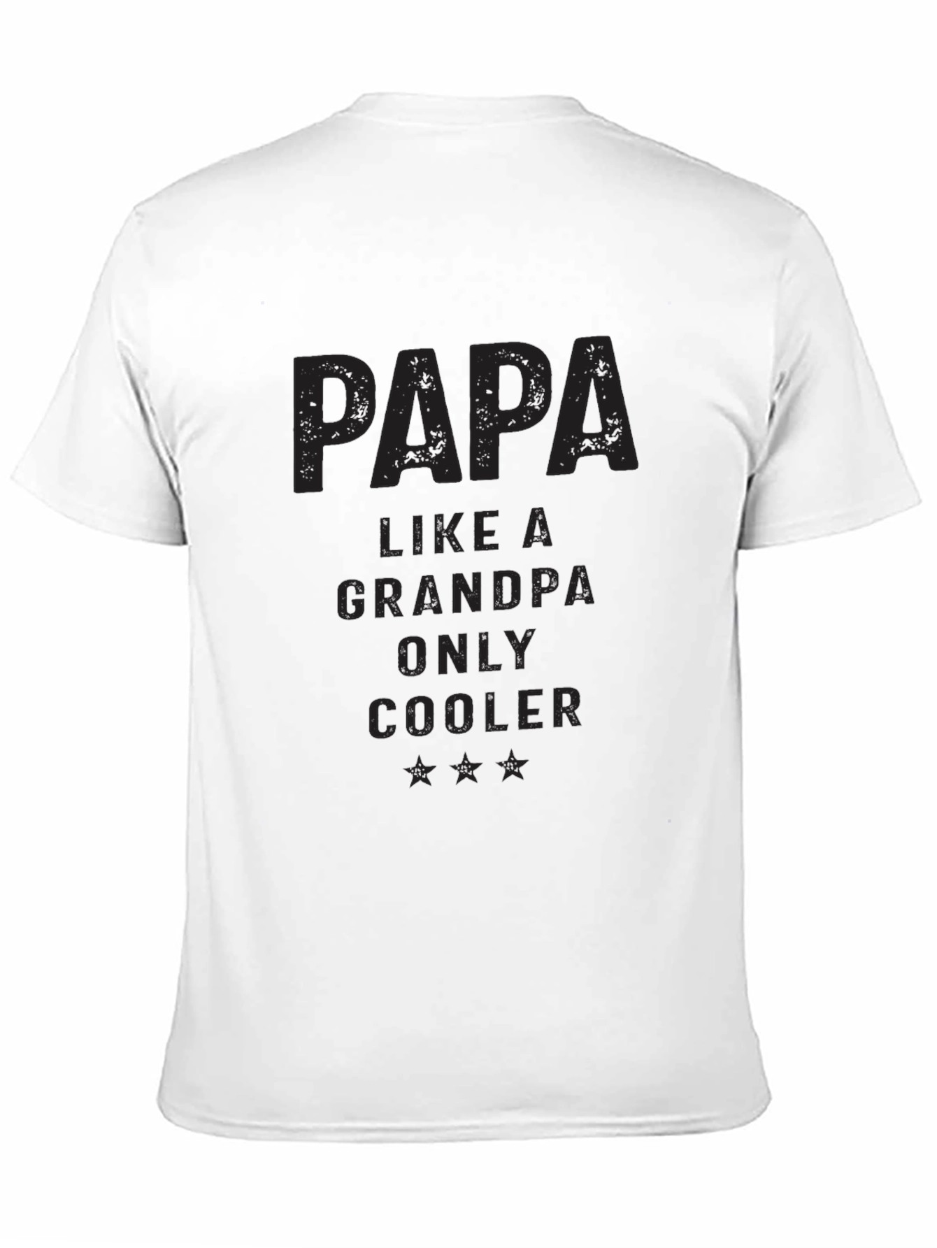 Papa Like a Grandpa Only Cooler Black T-Shirt