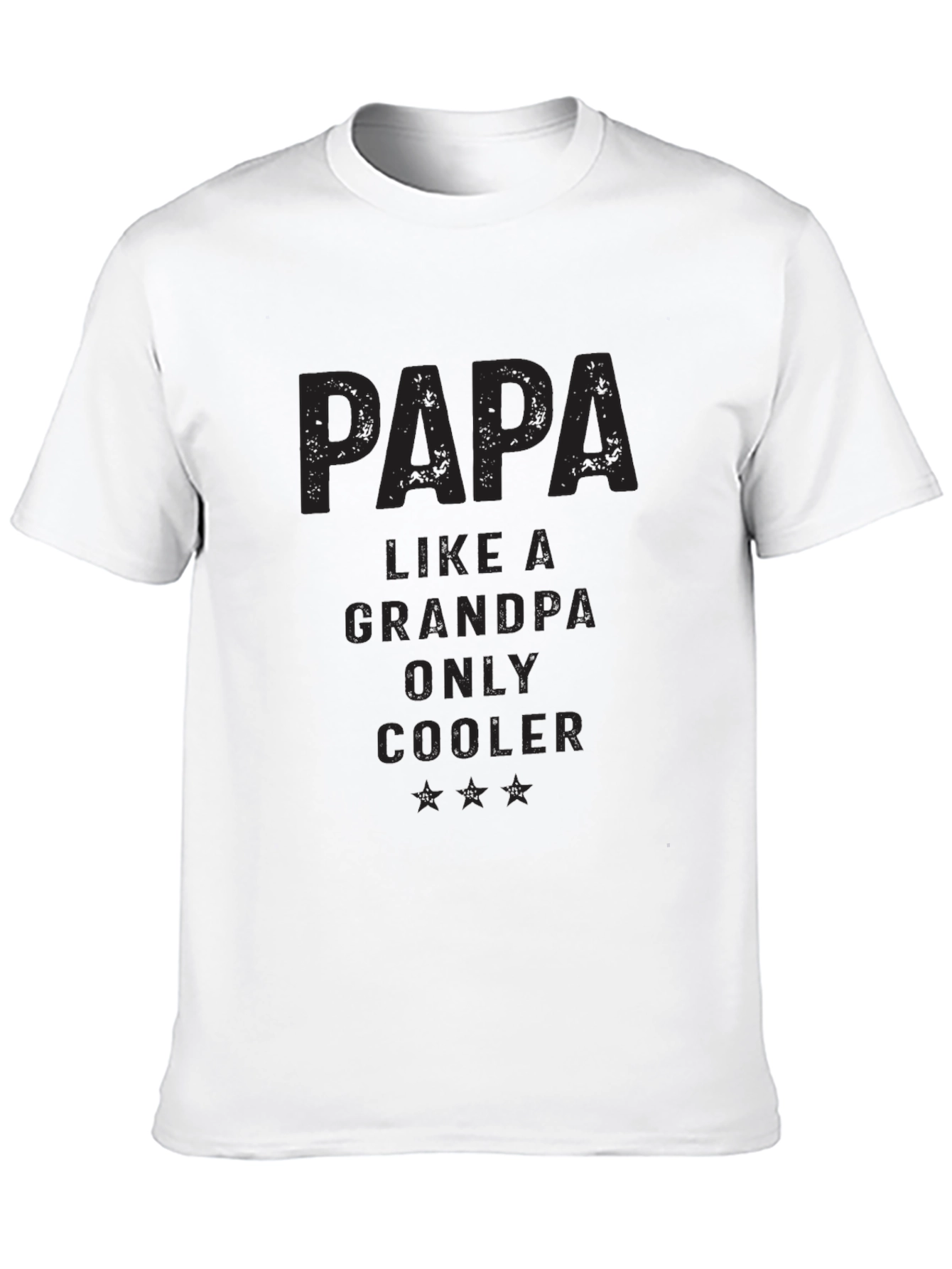 Papa Like a Grandpa Only Cooler Black T-Shirt