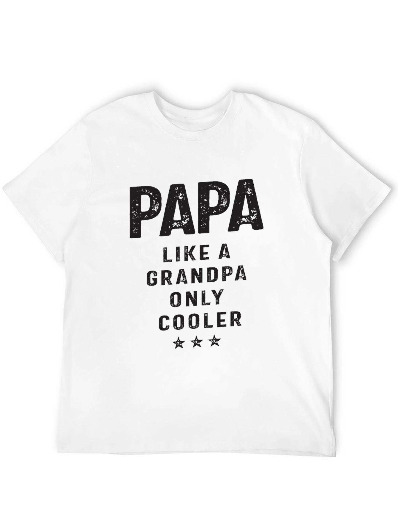 Papa Like a Grandpa Only Cooler Black T-Shirt