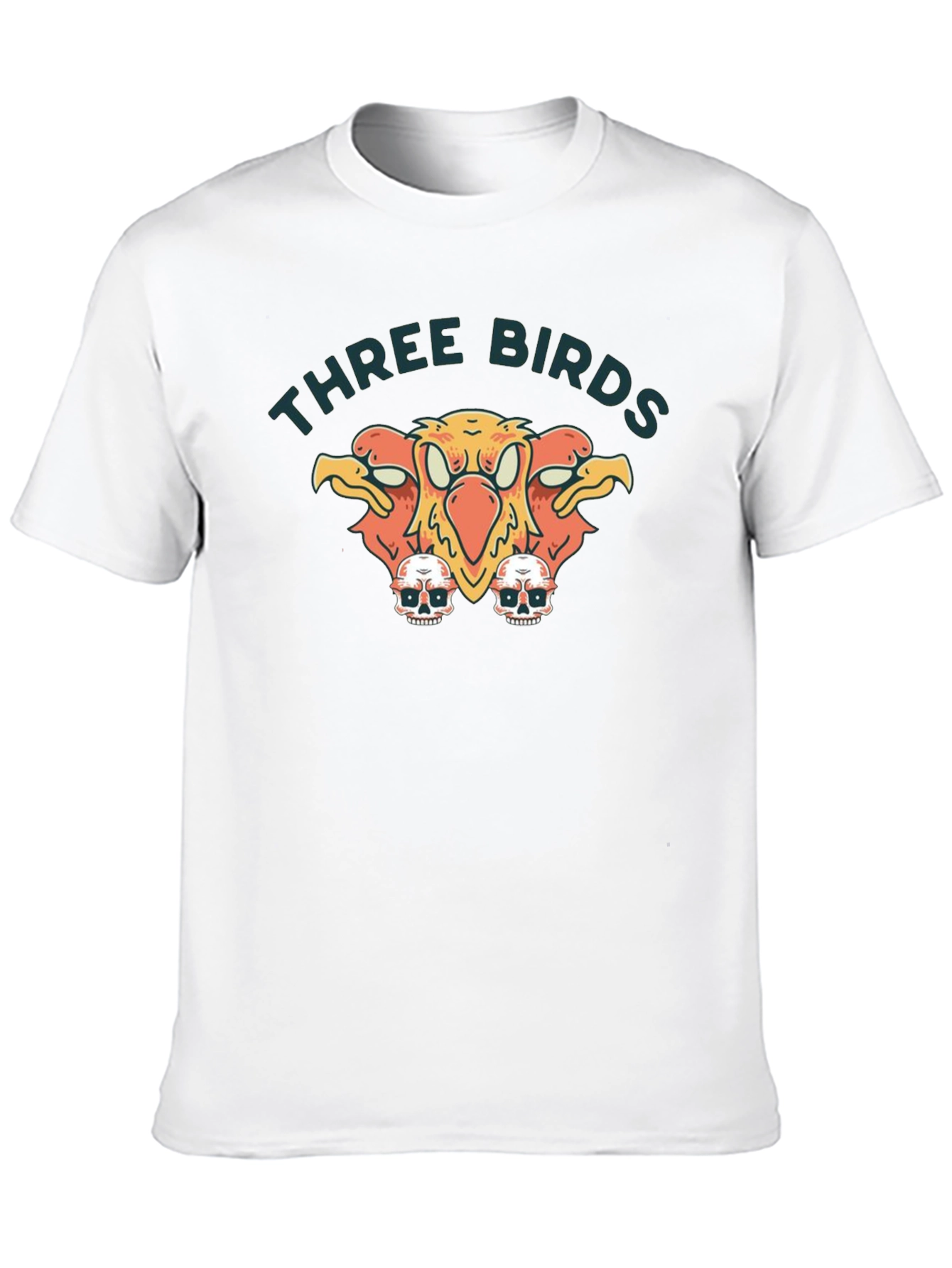Three Birds Graphic Print Black T-Shirt