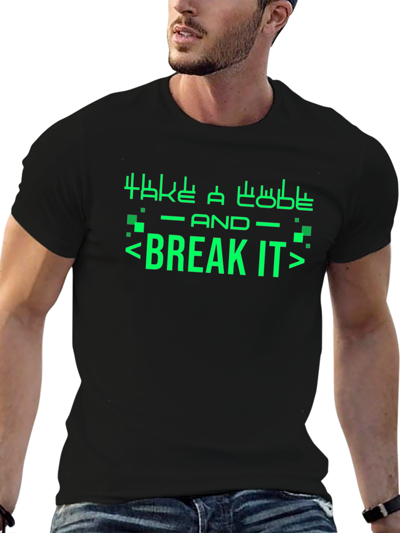 Take A Code And Break It Black T-Shirt