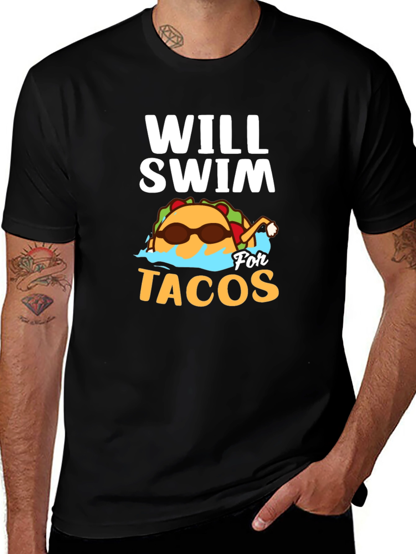 Will Swim for Tacos Graphic T-Shirt