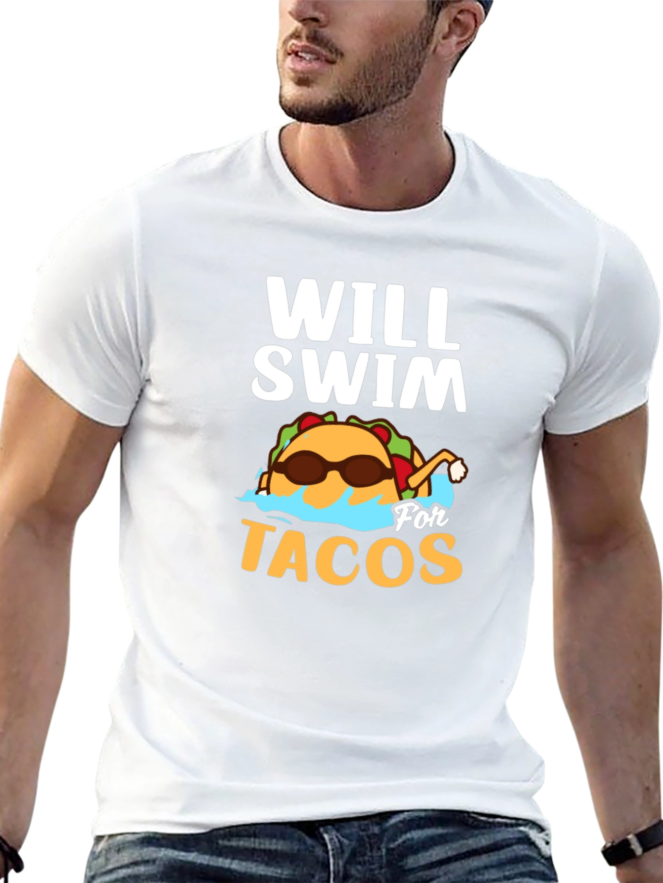 Will Swim for Tacos Graphic T-Shirt