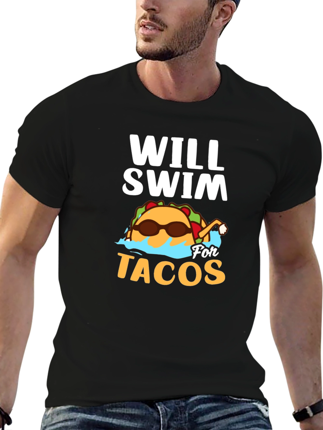 Will Swim for Tacos Graphic T-Shirt