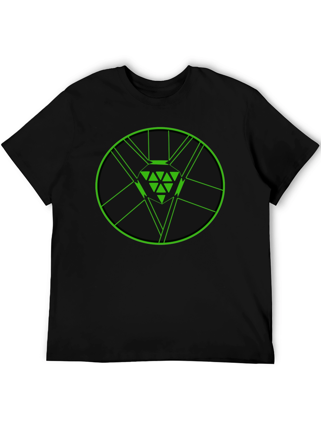Geometric Green Diamond Graphic Tee