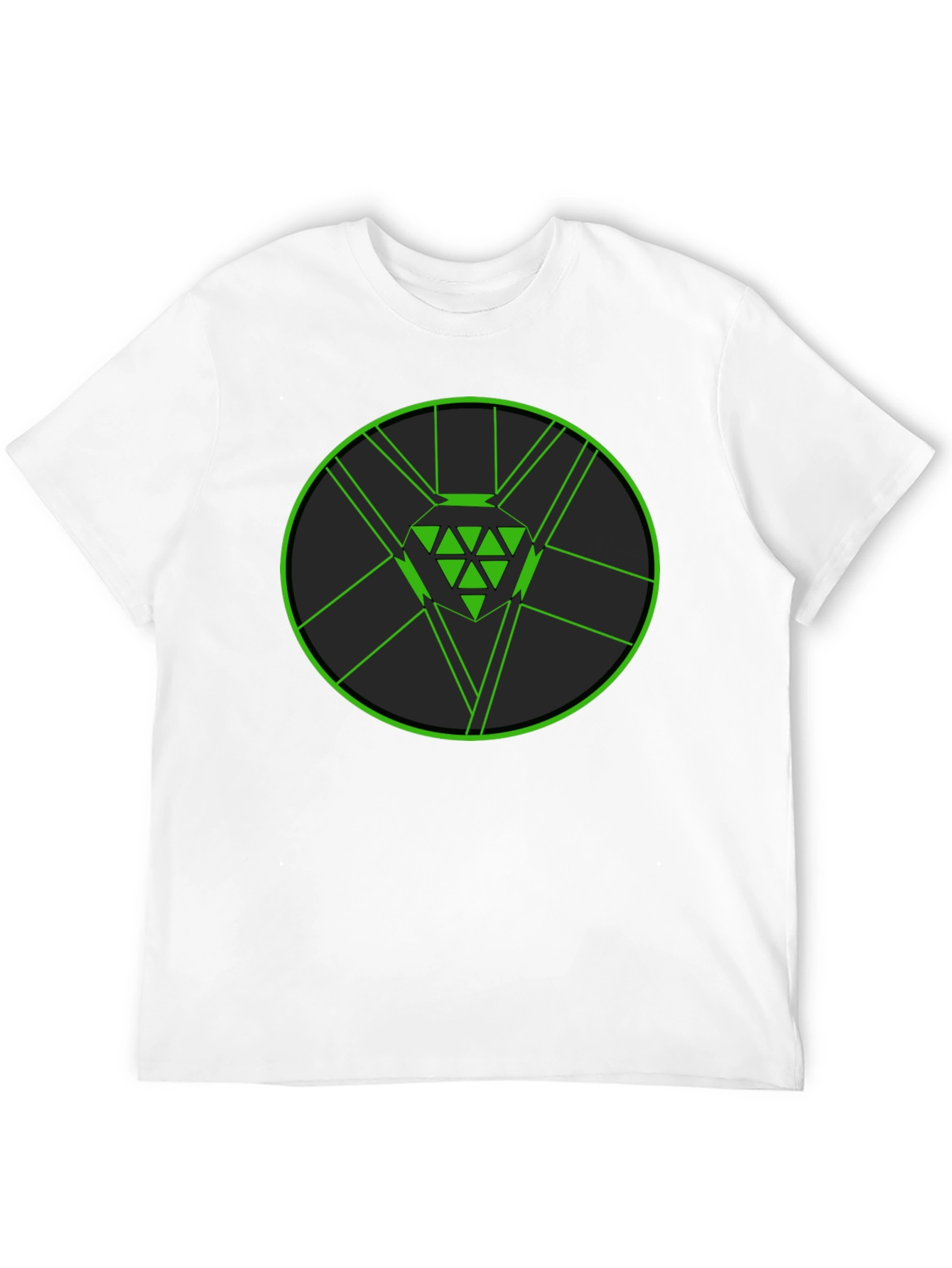 Geometric Green Diamond Graphic Tee