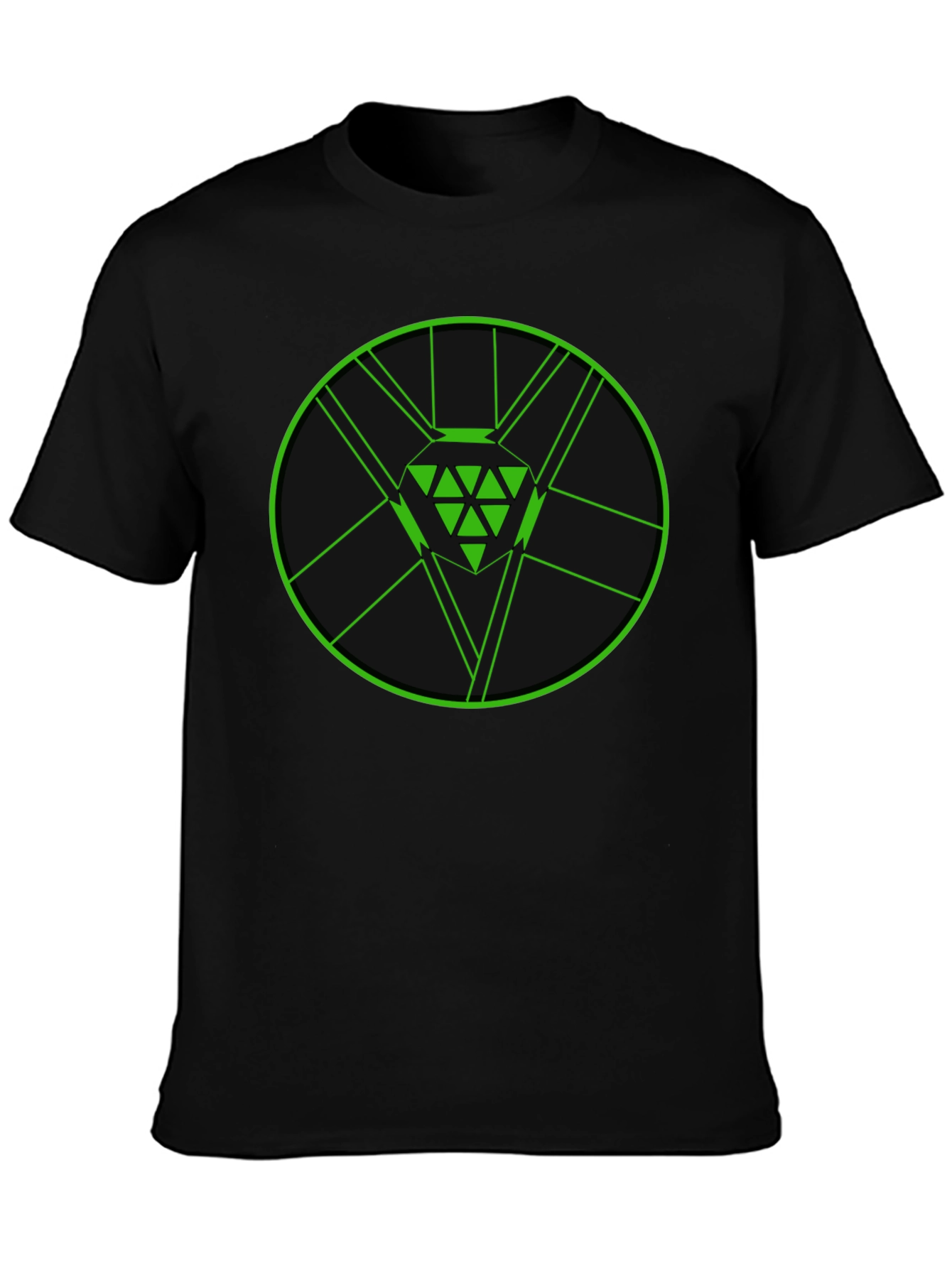 Geometric Green Diamond Graphic Tee
