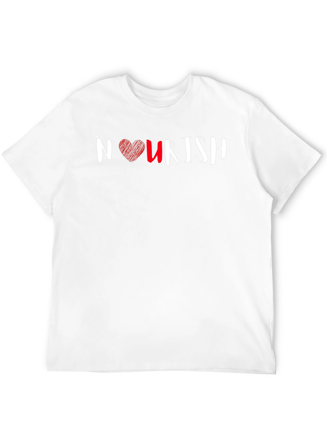 Nourish Black T-Shirt with Heart Design