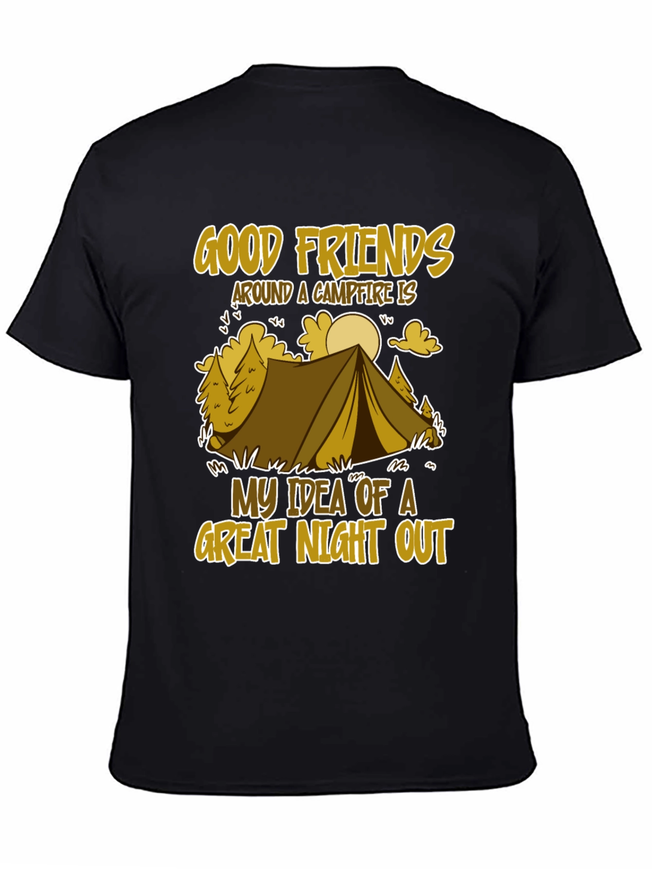 Camping Adventure T-Shirt - Good Friends & Campfire Design