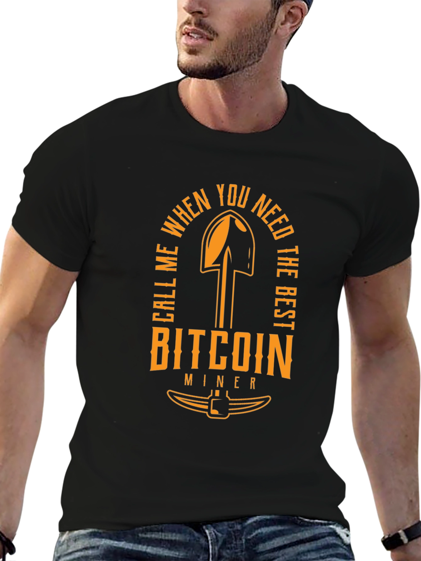 Bitcoin Miner Graphic T-Shirt - Black Crew Neck Tee