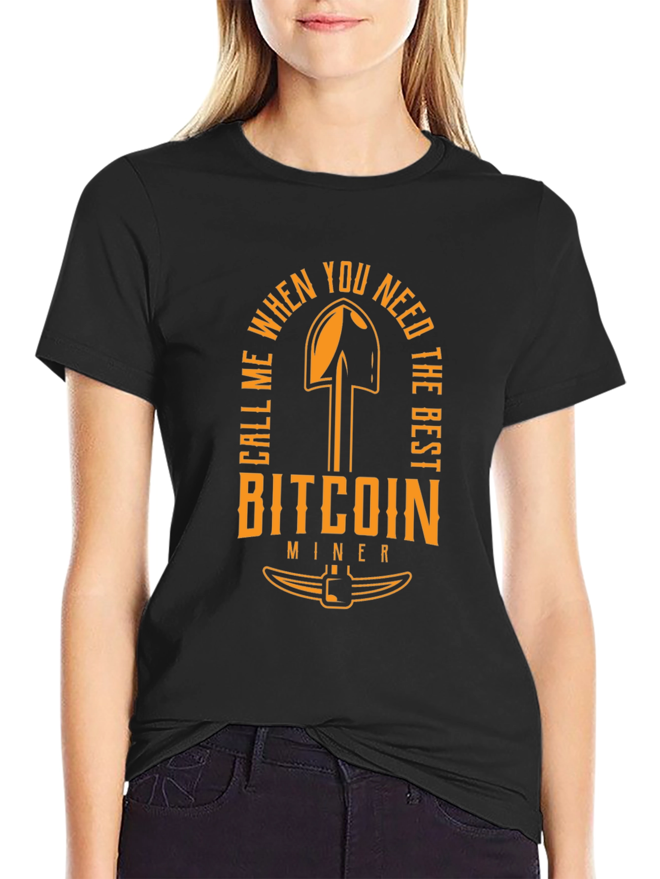Bitcoin Miner Graphic T-Shirt - Black Crew Neck Tee
