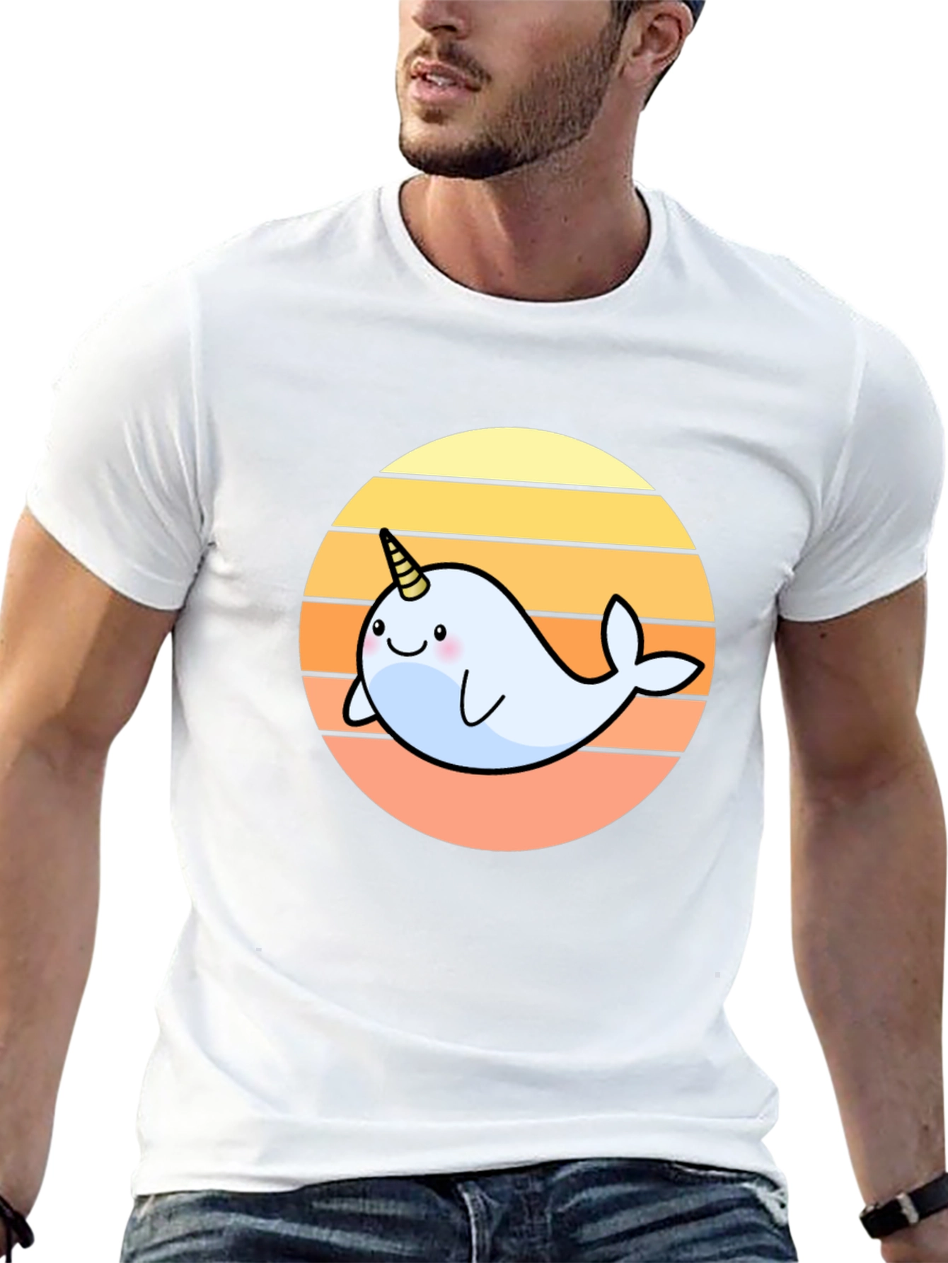 Narwhal Sunset Graphic T-Shirt - Cute & Stylish