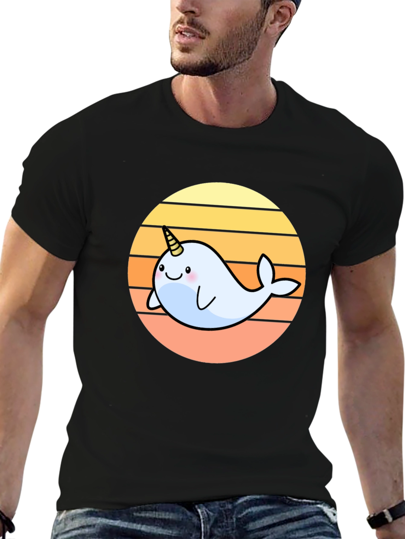 Narwhal Sunset Graphic T-Shirt - Cute & Stylish