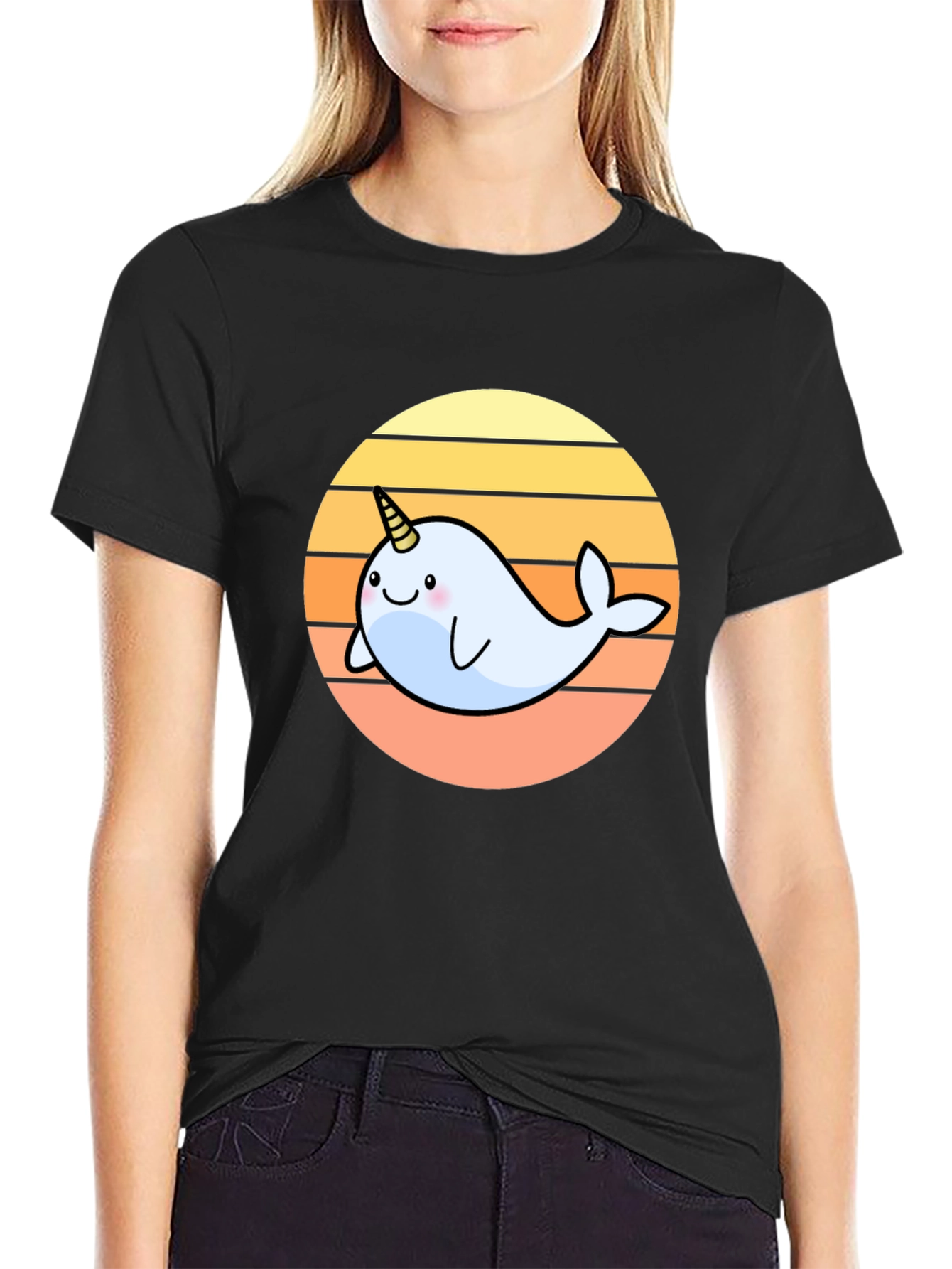 Narwhal Sunset Graphic T-Shirt - Cute & Stylish