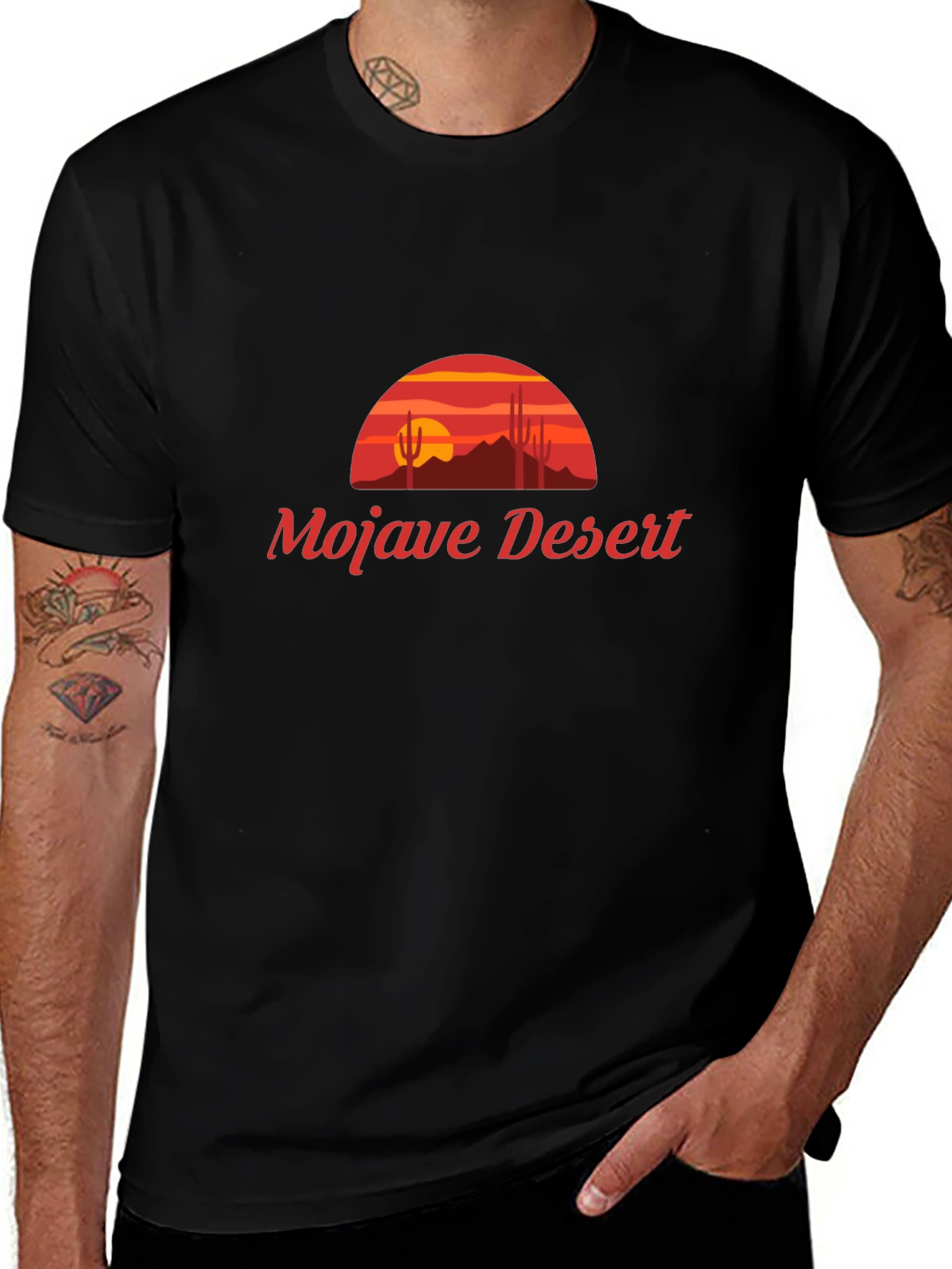 Mojave Desert Graphic T-Shirt - Black Cotton Tee