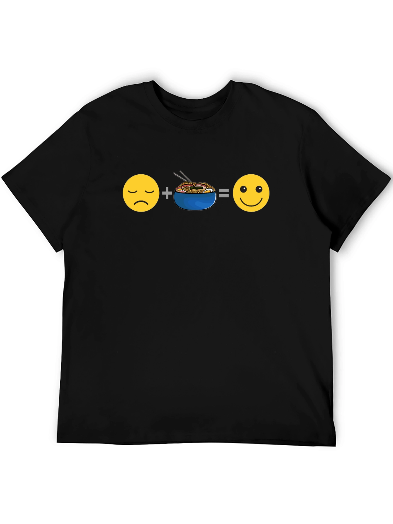 Ramen Equals Happy T-Shirt - Black