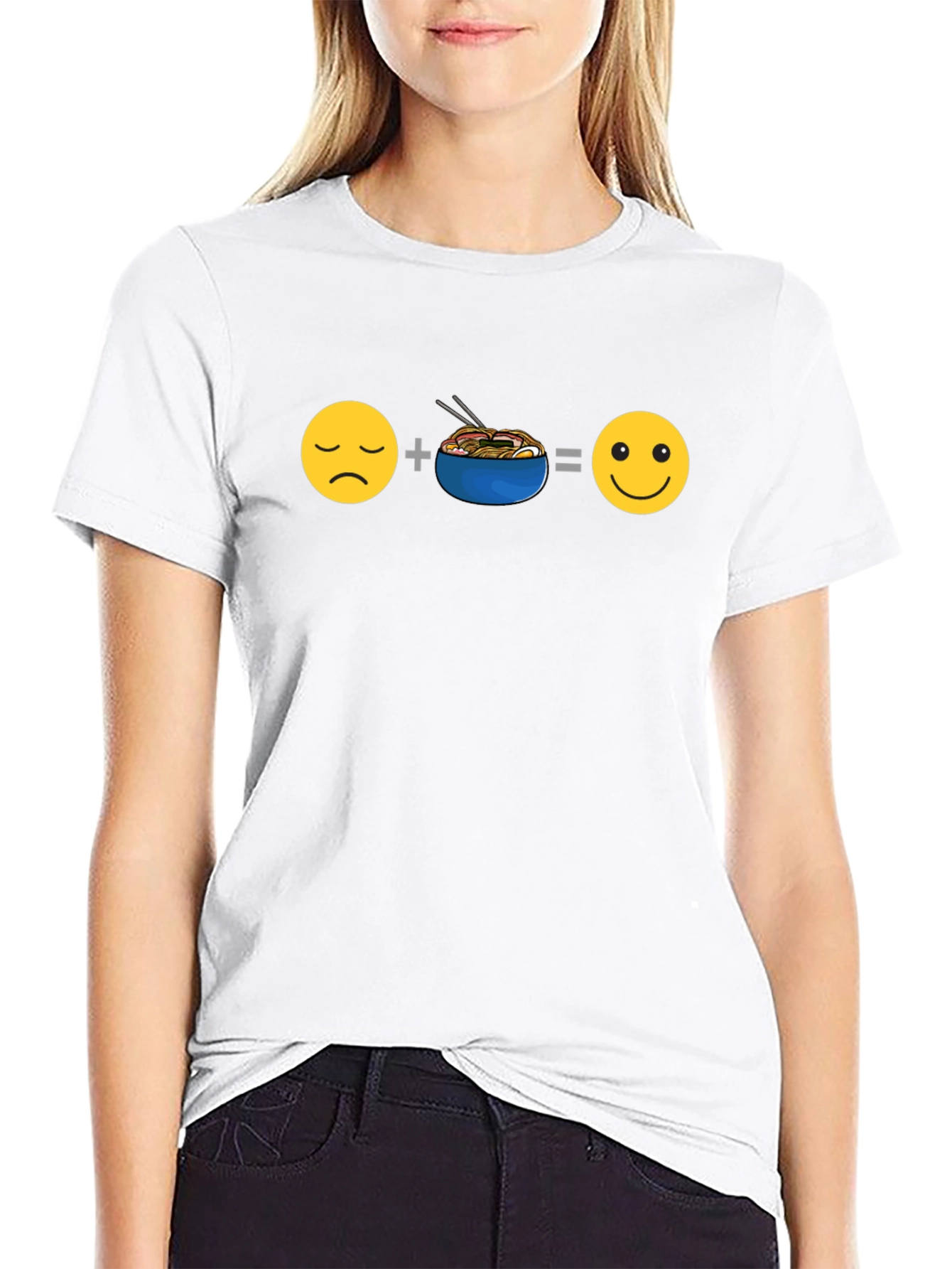 Ramen Equals Happy T-Shirt - Black
