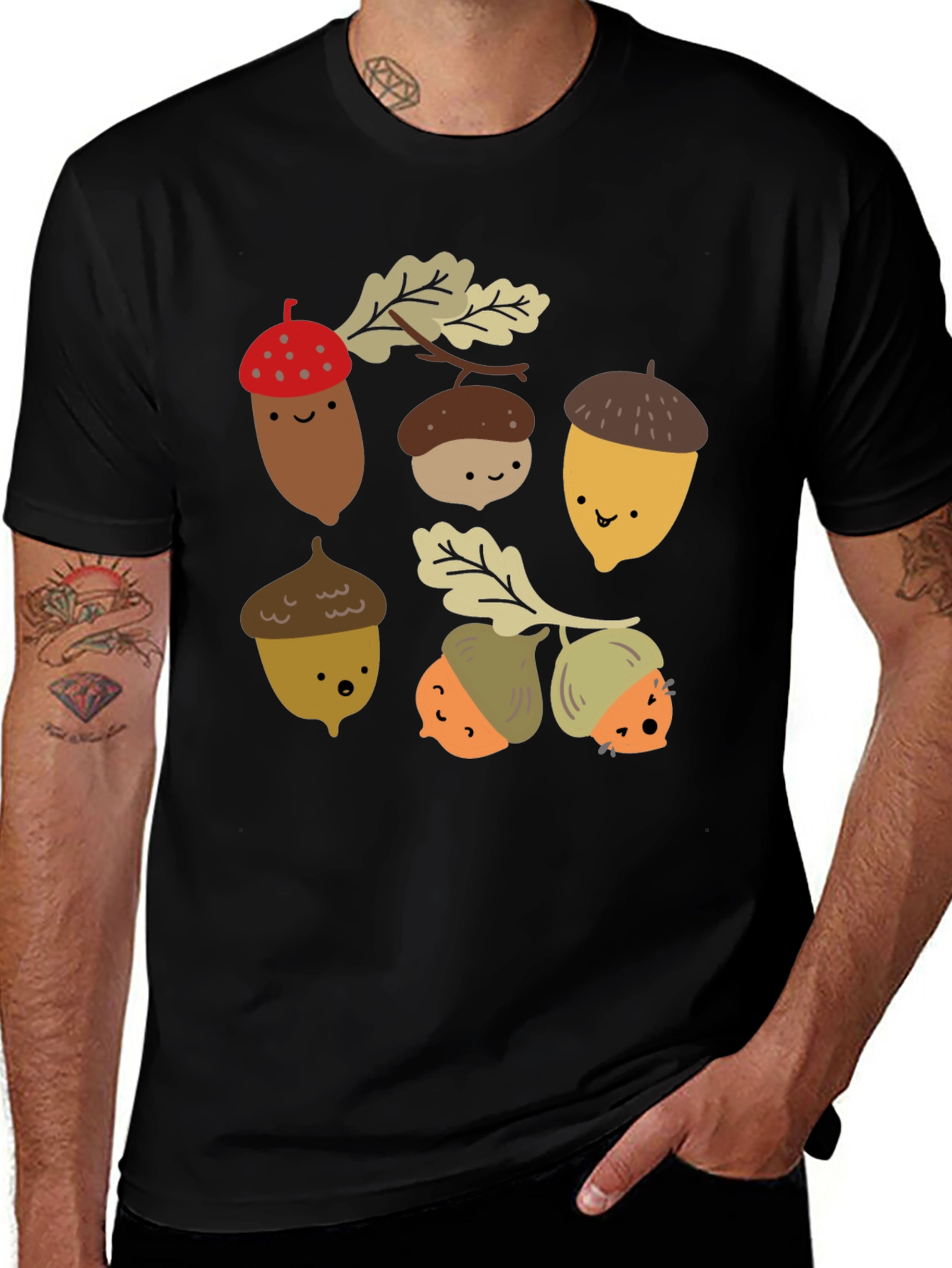 Cute Acorn Cartoon Graphic Tee