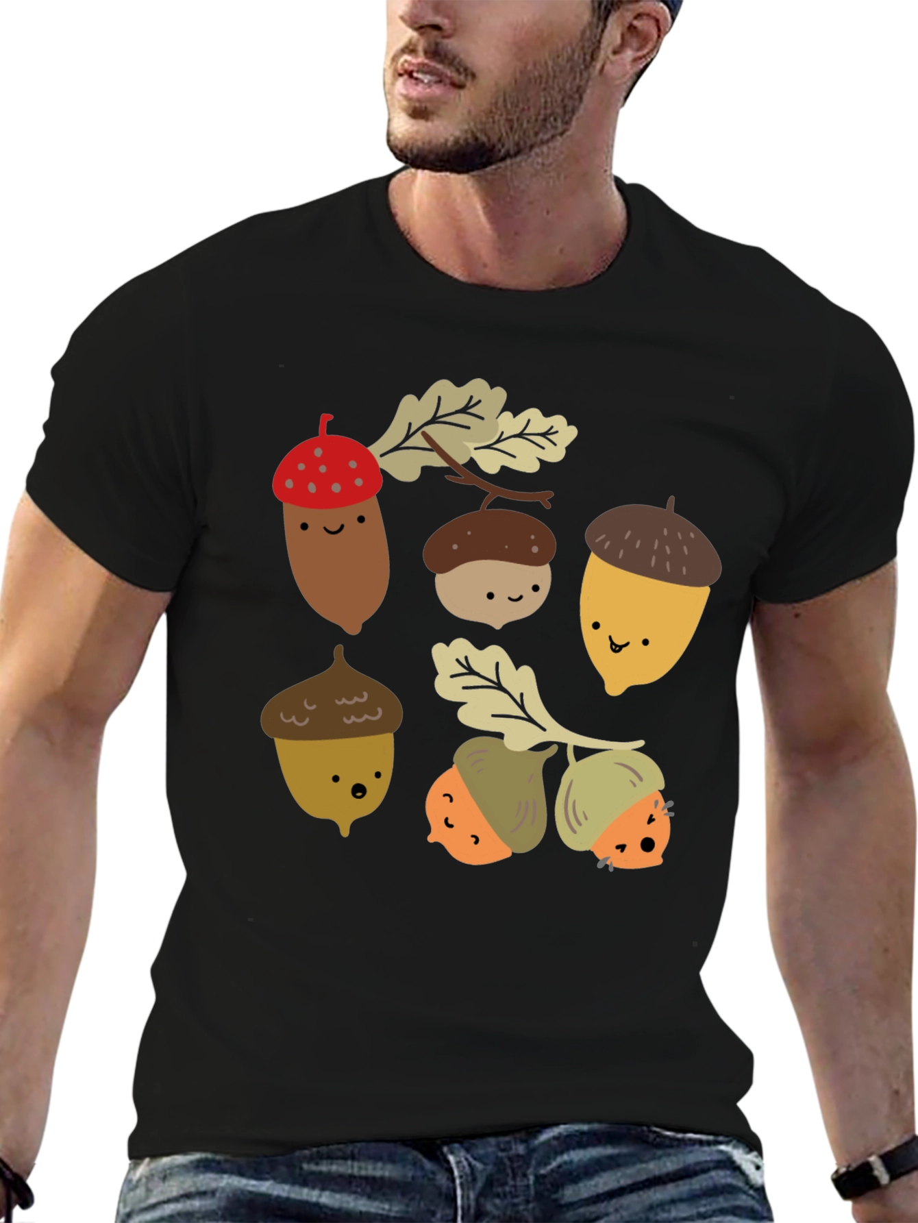 Cute Acorn Cartoon Graphic Tee