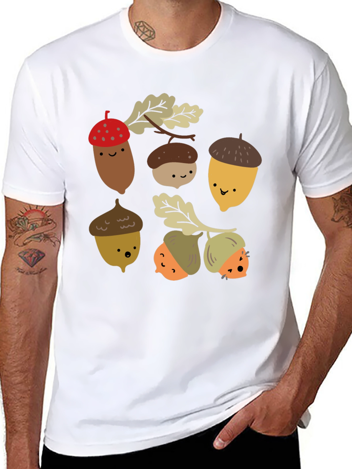 Cute Acorn Cartoon Graphic Tee