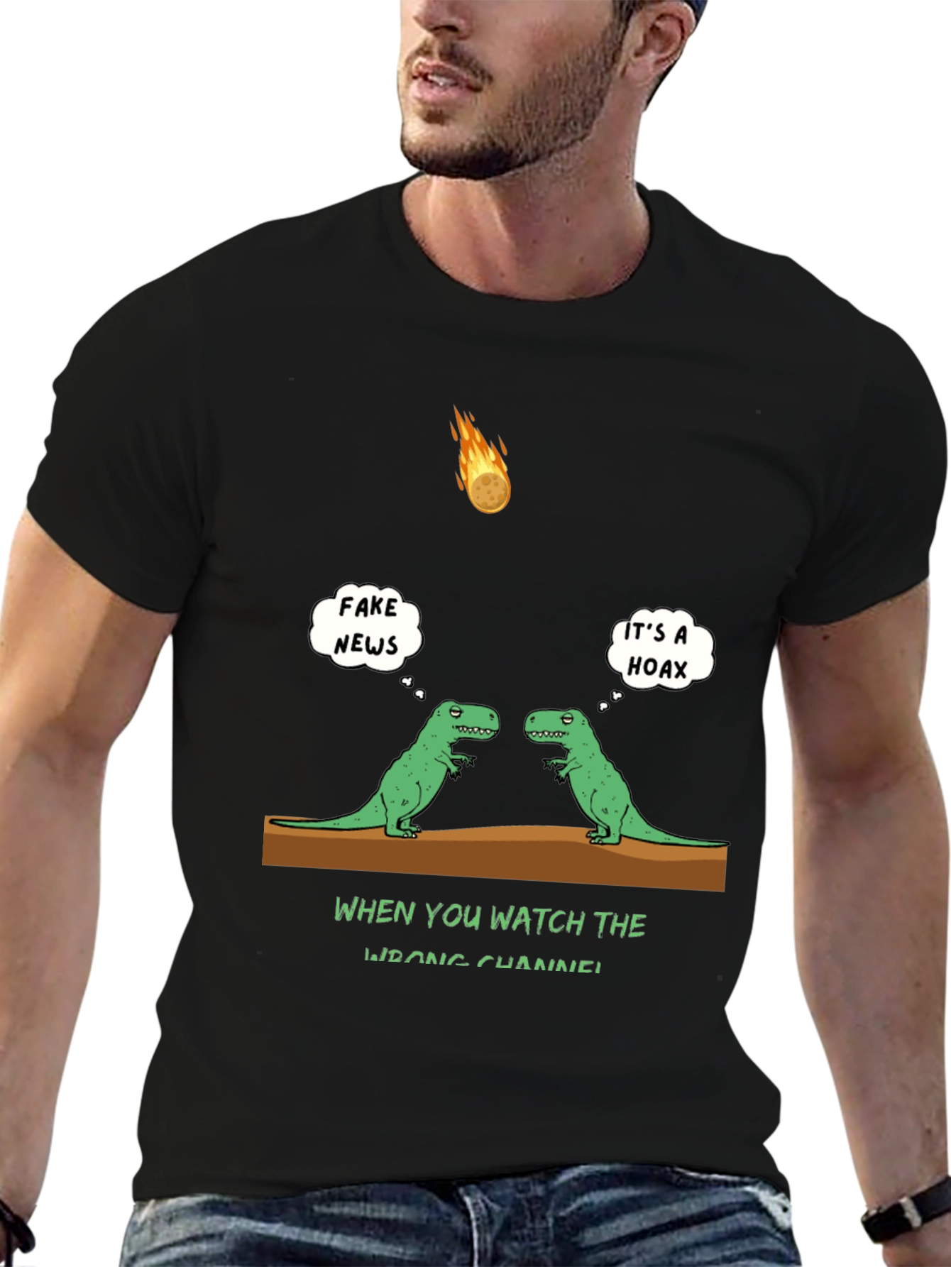 Dinosaur Fake News T-Shirt: Watch the Wrong Channel!