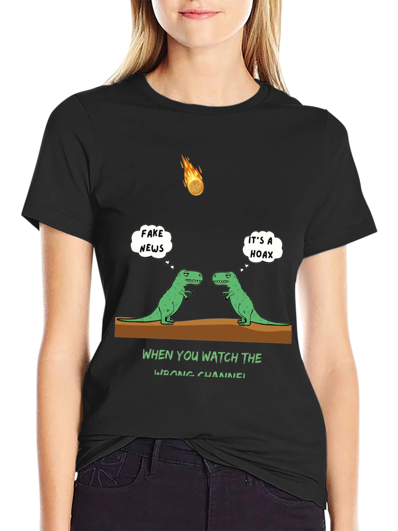 Dinosaur Fake News T-Shirt: Watch the Wrong Channel!