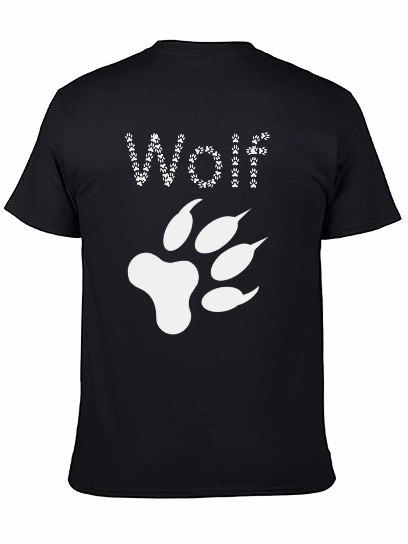Wolf Paw Print T-Shirt - Black Graphic Tee