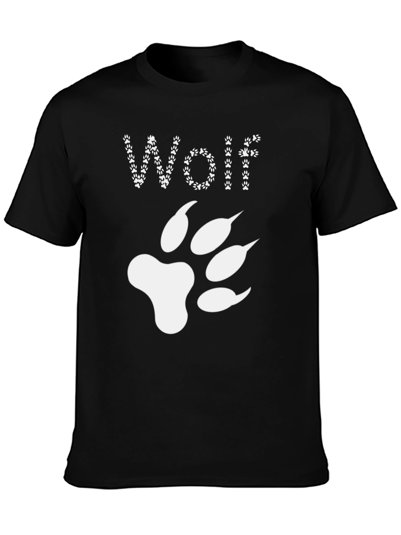 Wolf Paw Print T-Shirt - Black Graphic Tee