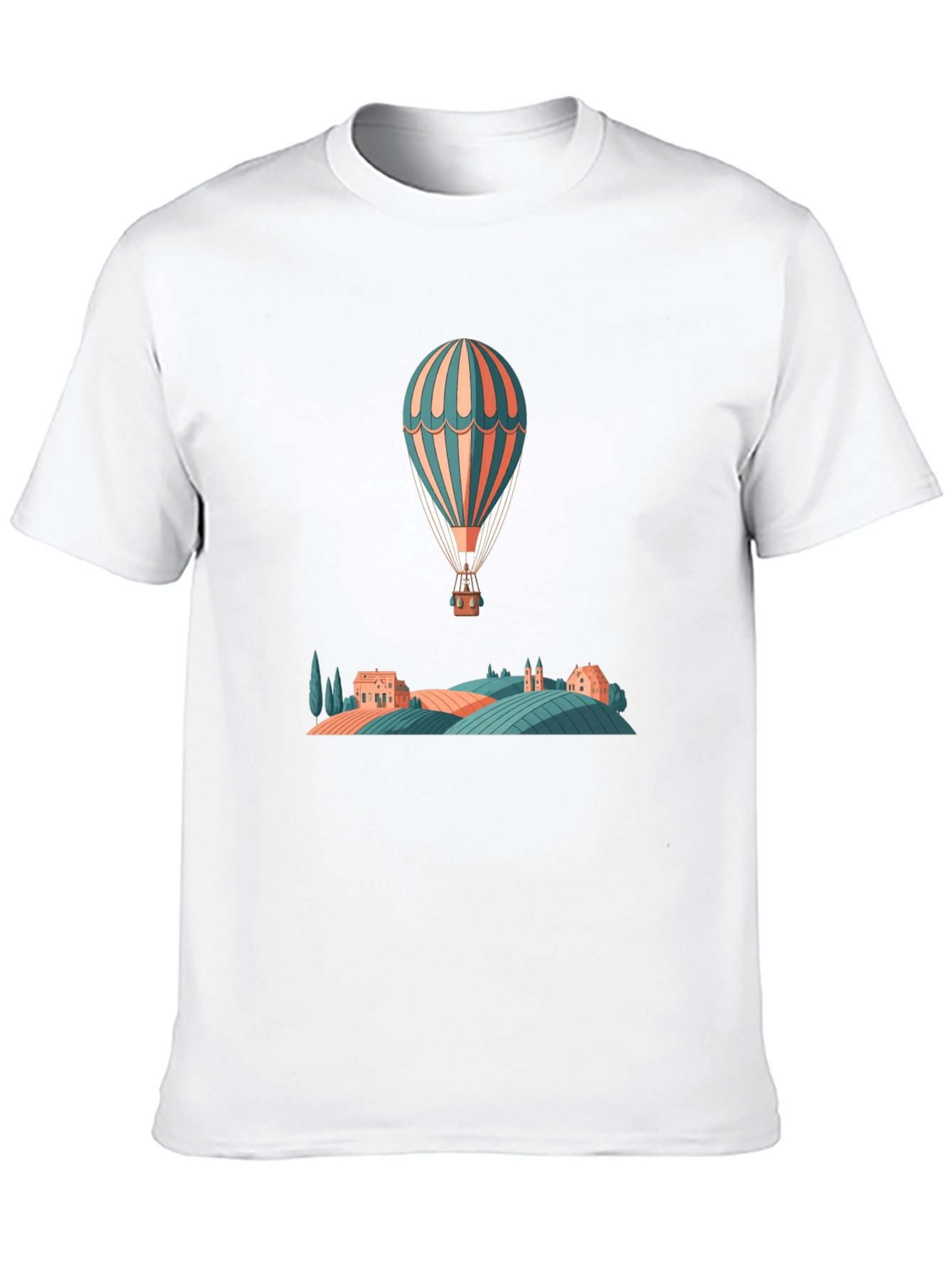 Hot Air Balloon Ride Graphic Tee - Black