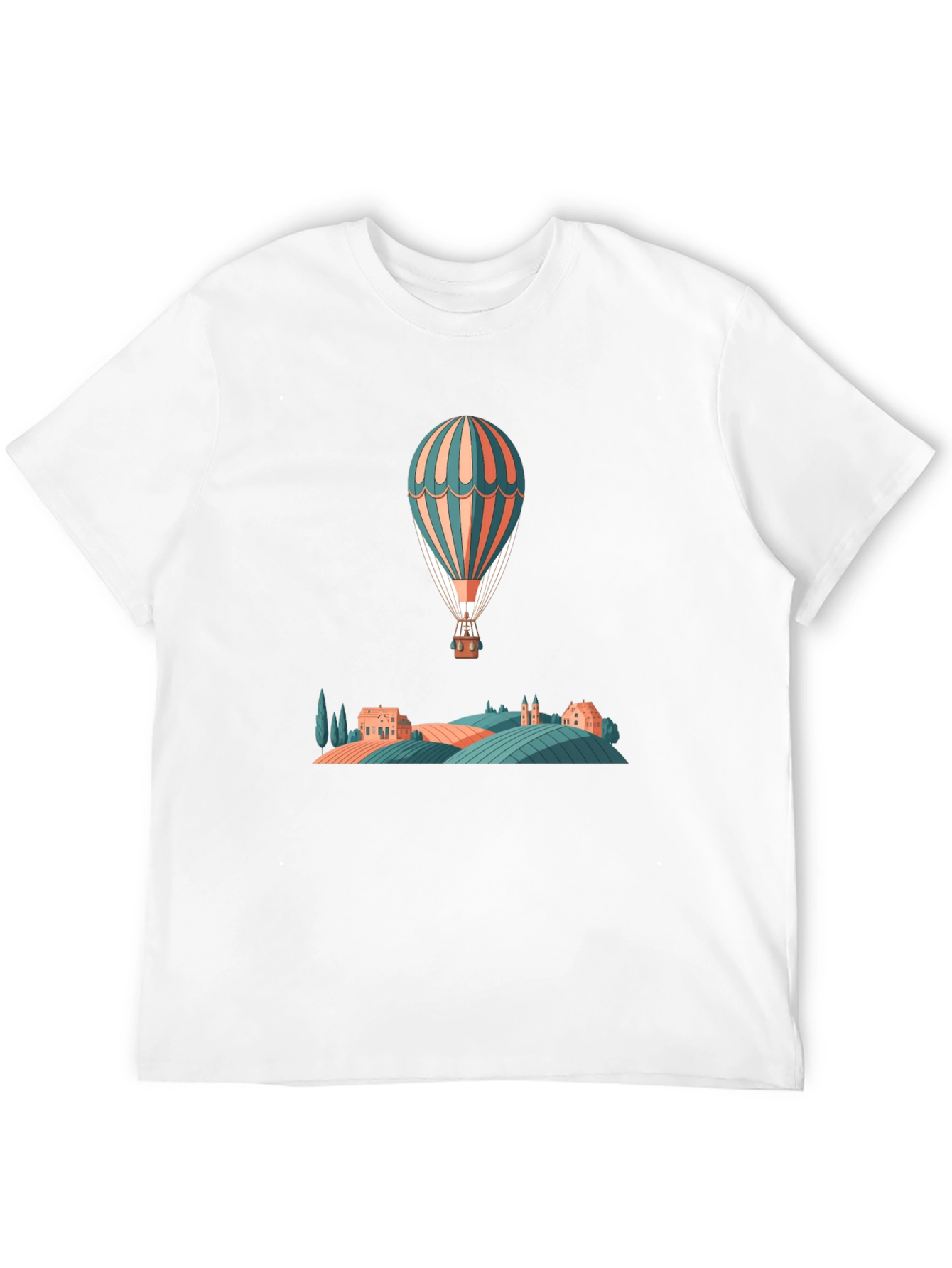 Hot Air Balloon Ride Graphic Tee - Black