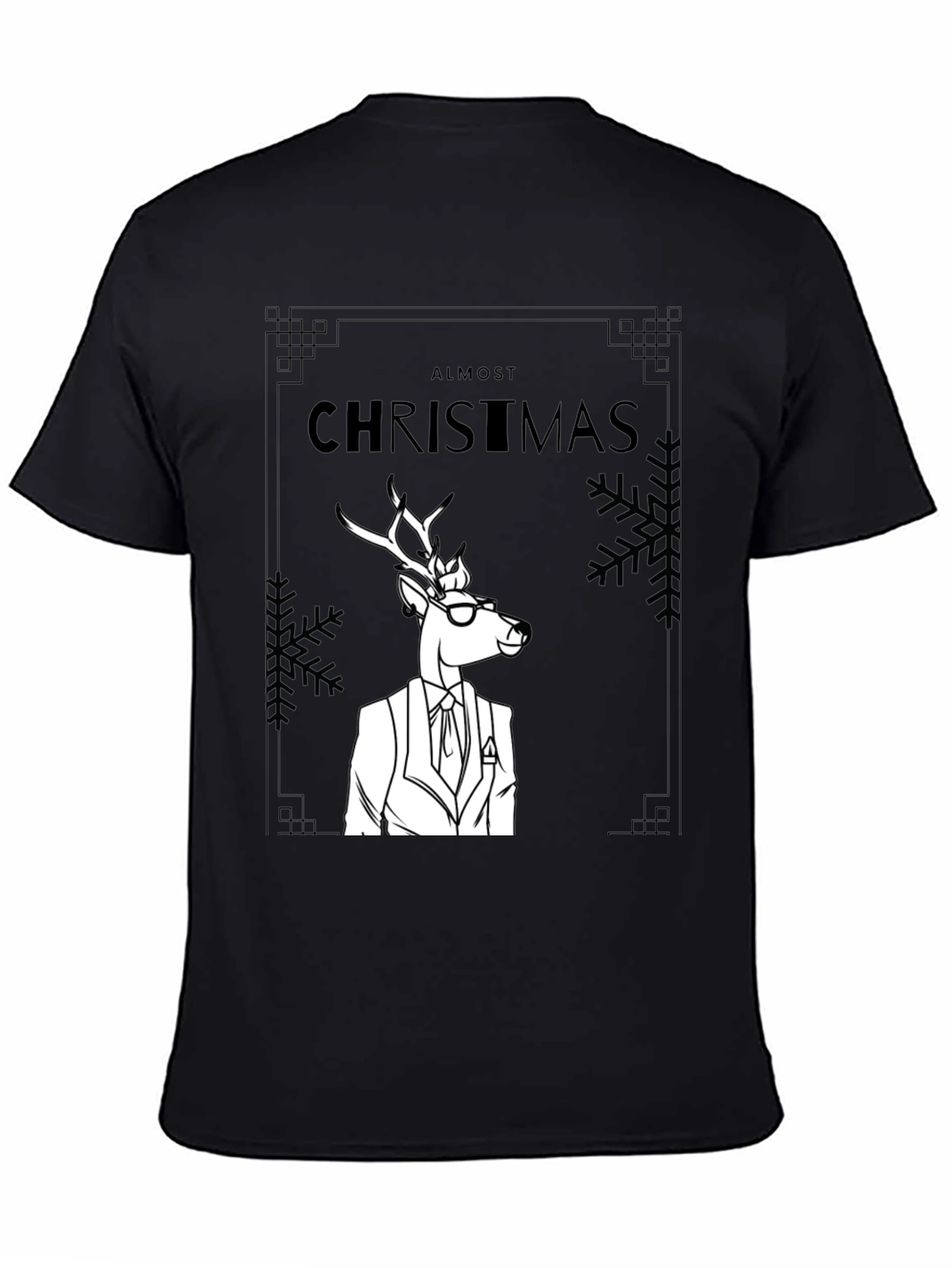 Almost Christmas Deer Graphic Tee - Stylish Holiday Shirt