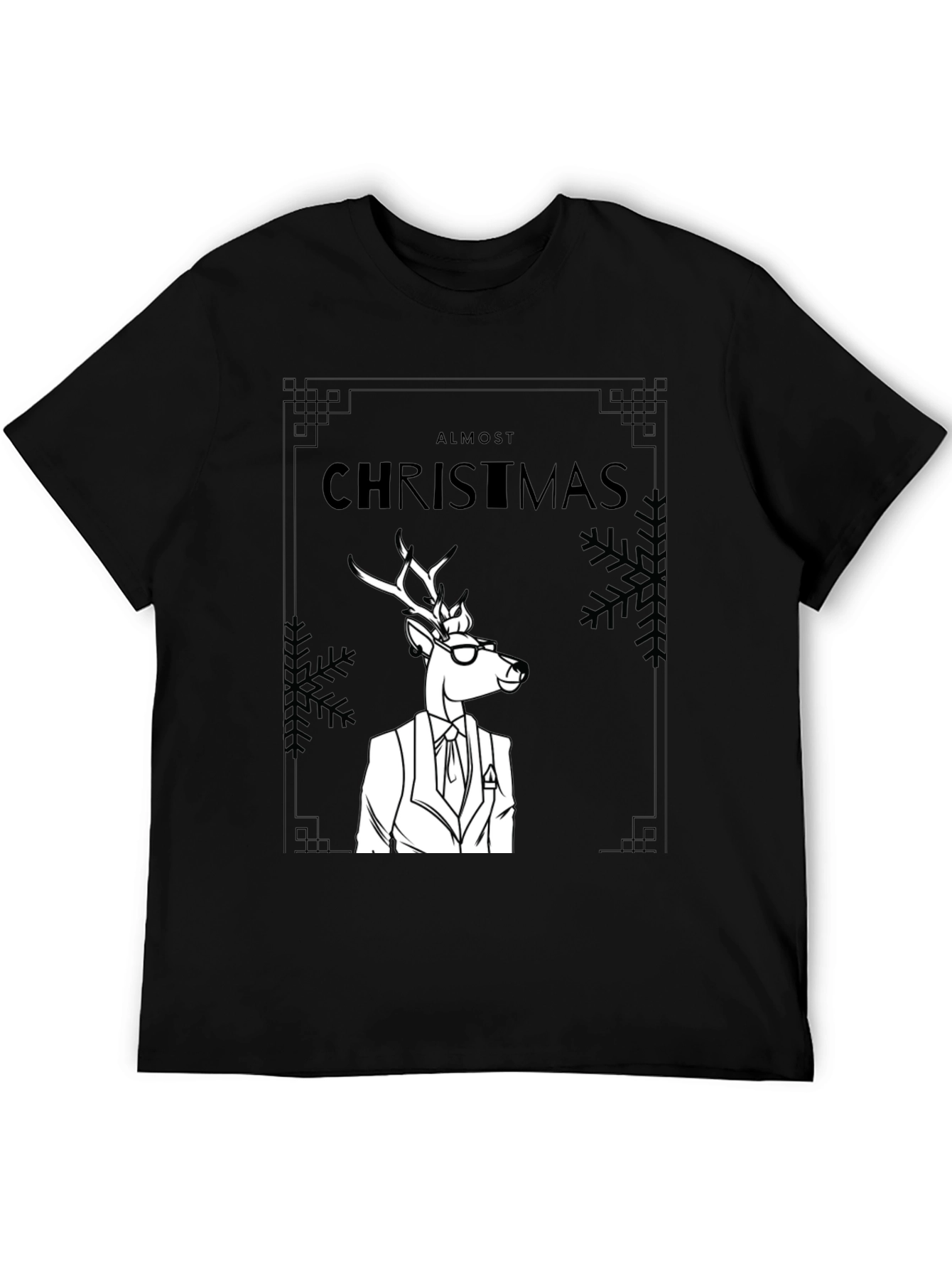 Almost Christmas Deer Graphic Tee - Stylish Holiday Shirt