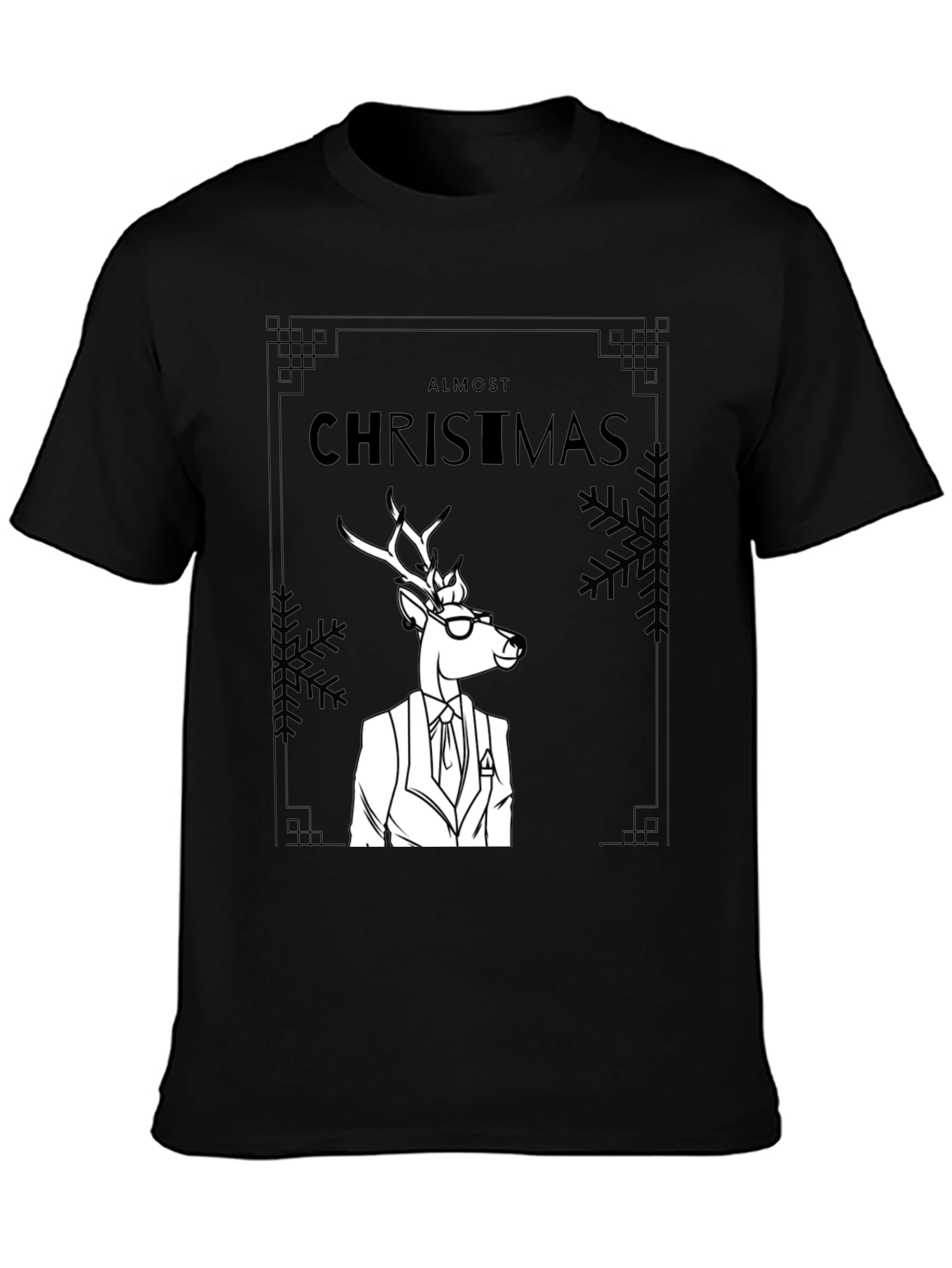 Almost Christmas Deer Graphic Tee - Stylish Holiday Shirt