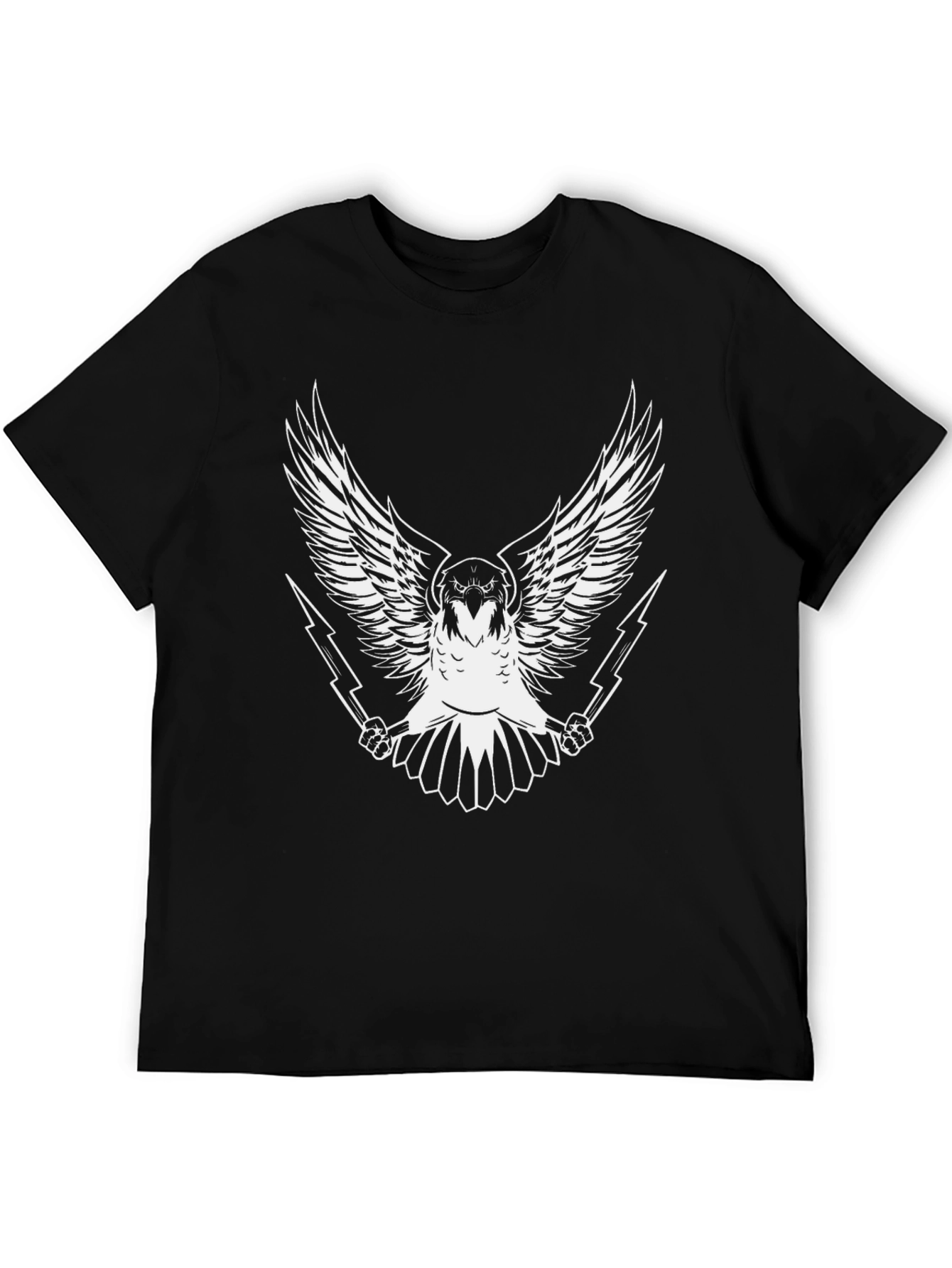 Eagle & Lightning Bolt Graphic Black T-Shirt