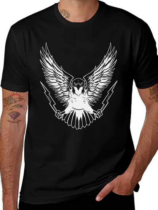 Eagle & Lightning Bolt Graphic Black T-Shirt