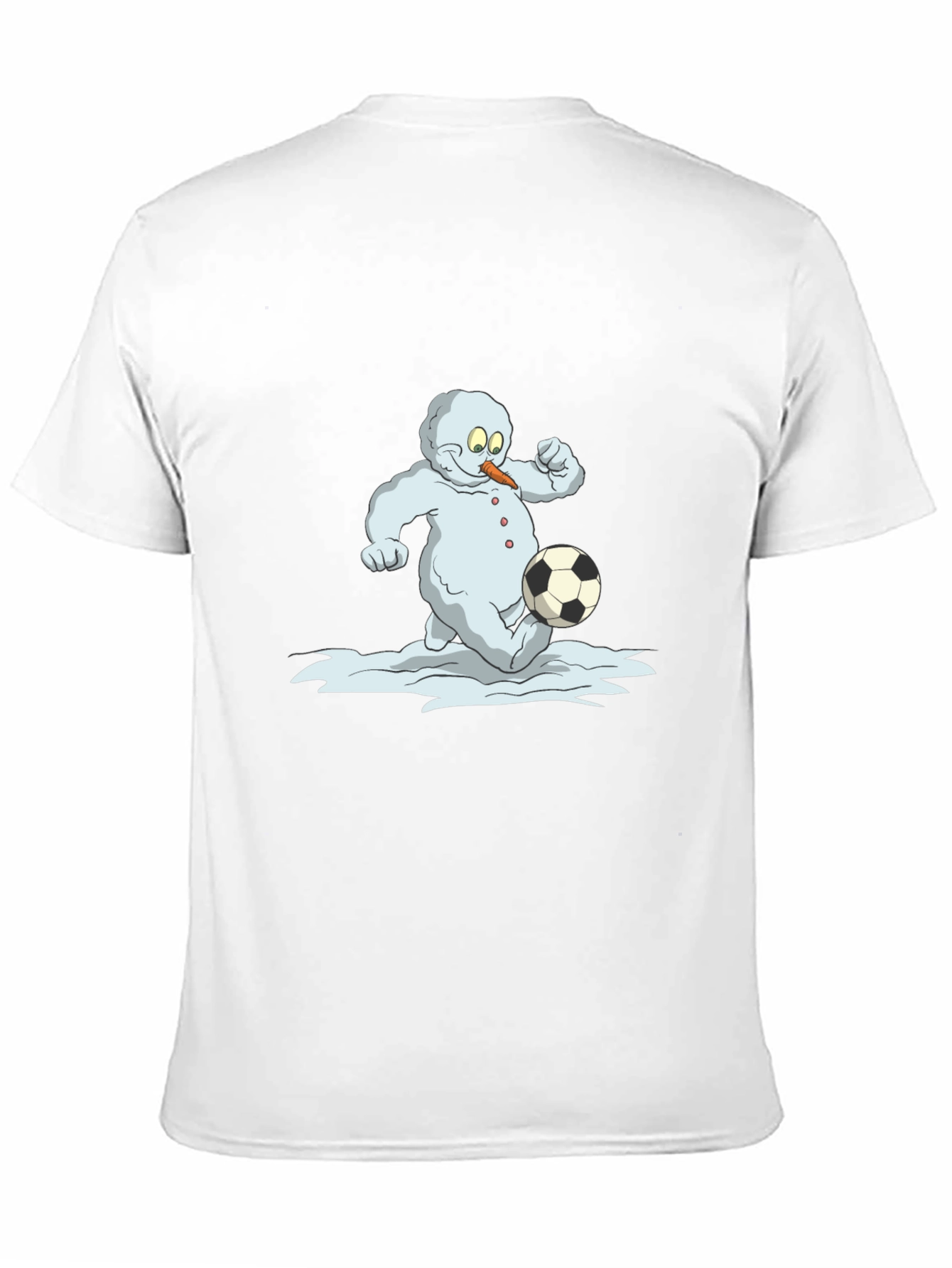 Snowman Soccer T-Shirt - Black Cotton Tee